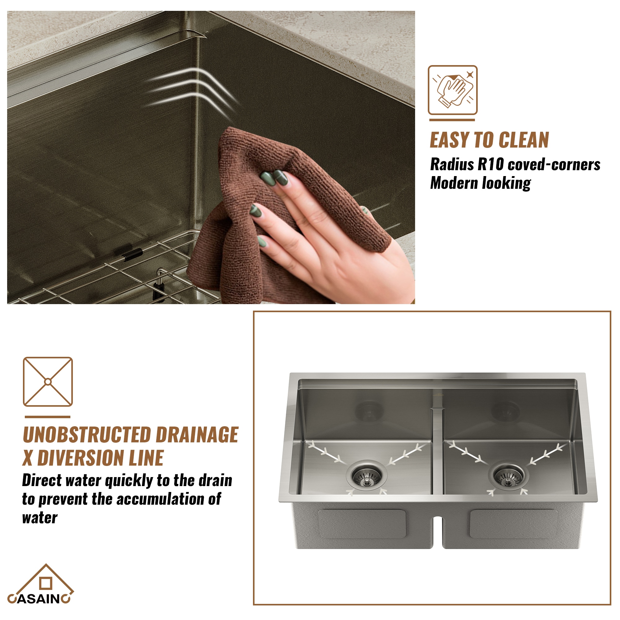 CASAINC CROV-TMSSHG3019 Kitchen-Sinks - View #9