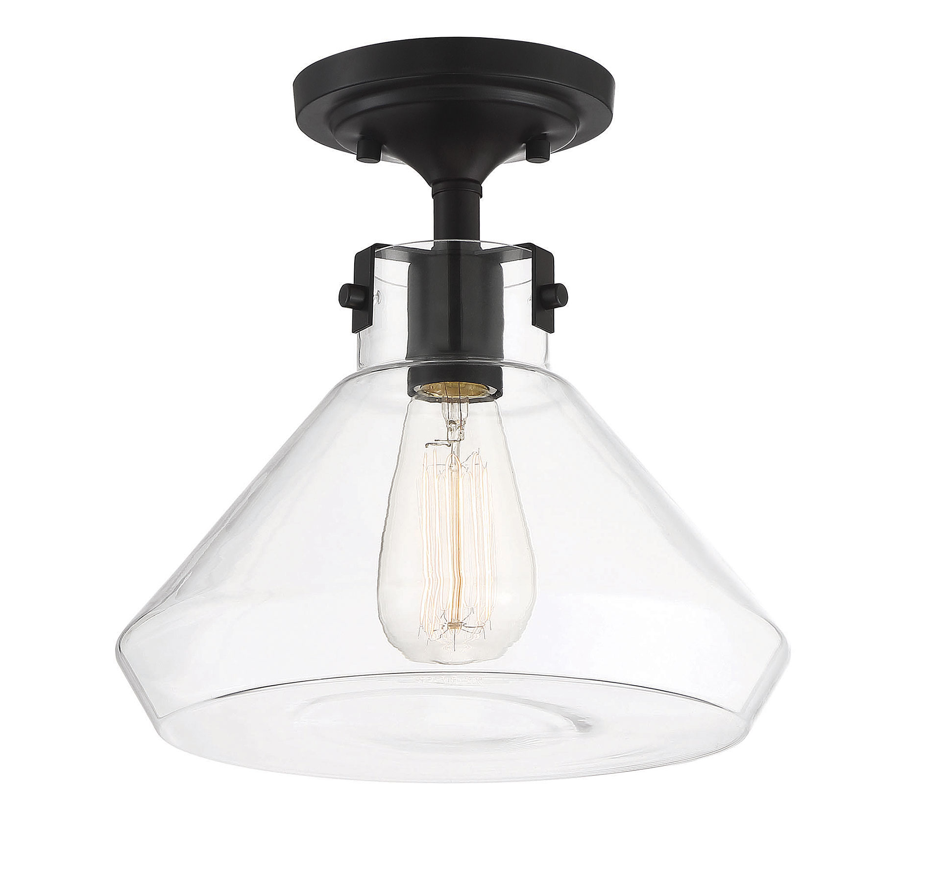 1-Light 11-in English Bronze Semi-Flush mount light at Lowes.com