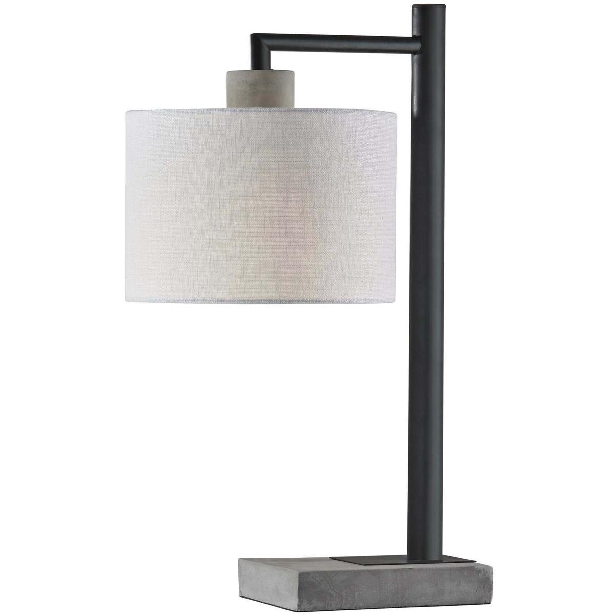 Adesso 1823722 5018-01 Devin Table Lamp Black with Grey Cement Accents