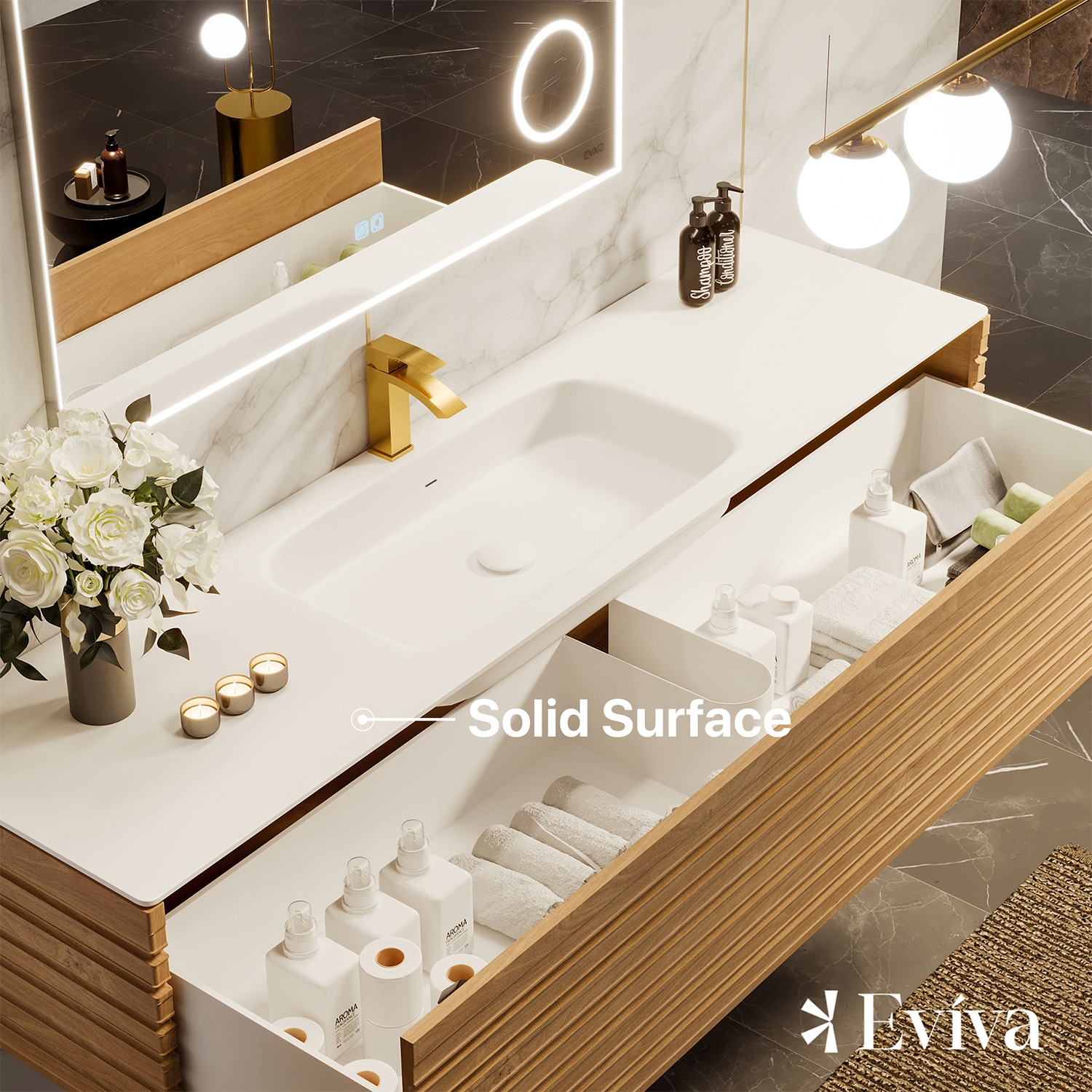 Eviva EVVN128-55OAK Bath-Vanity-Combo - View #4