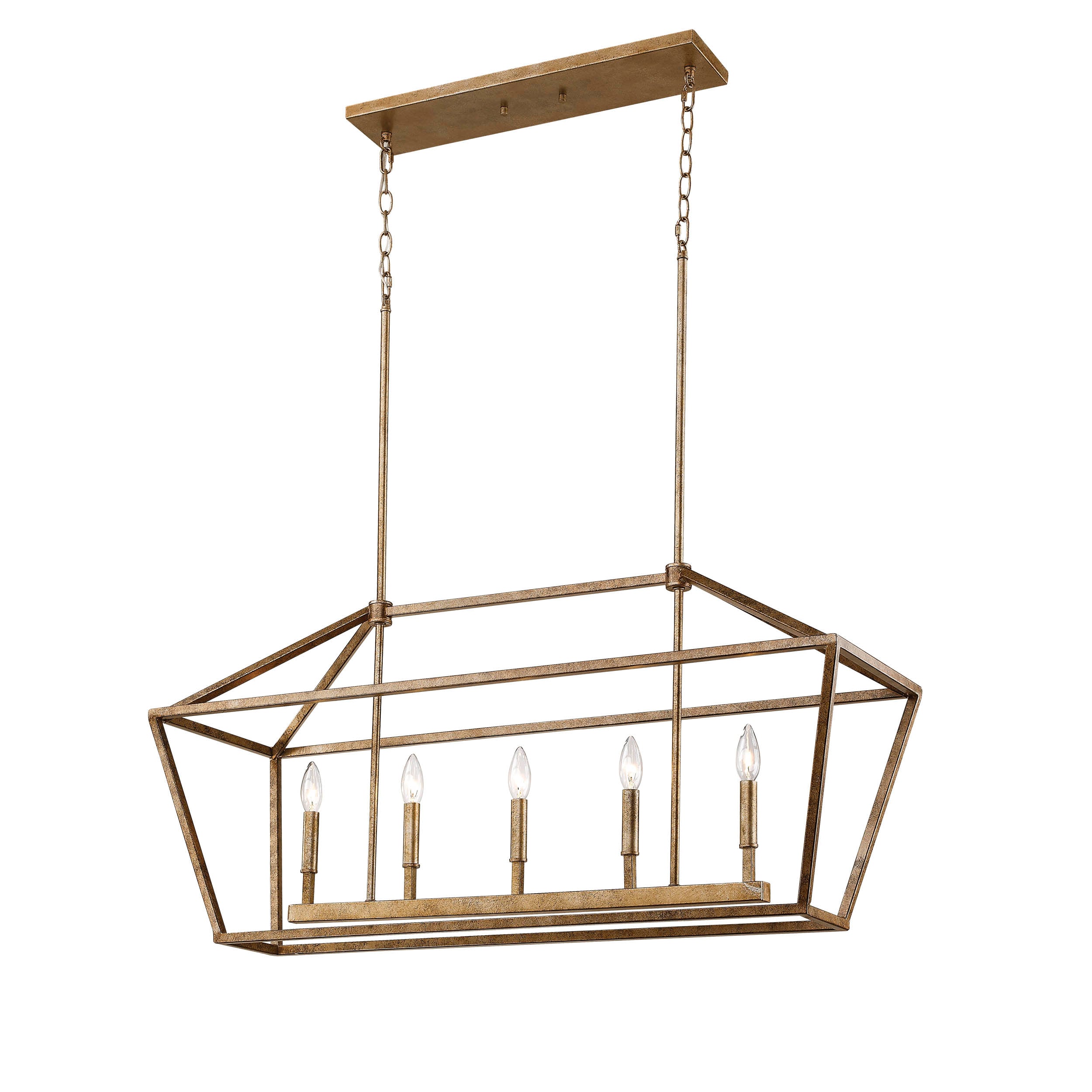 Millennium Lighting 3245-VG 5 -Light Vintage gold Transitional Lantern Small Hanging Pendant light