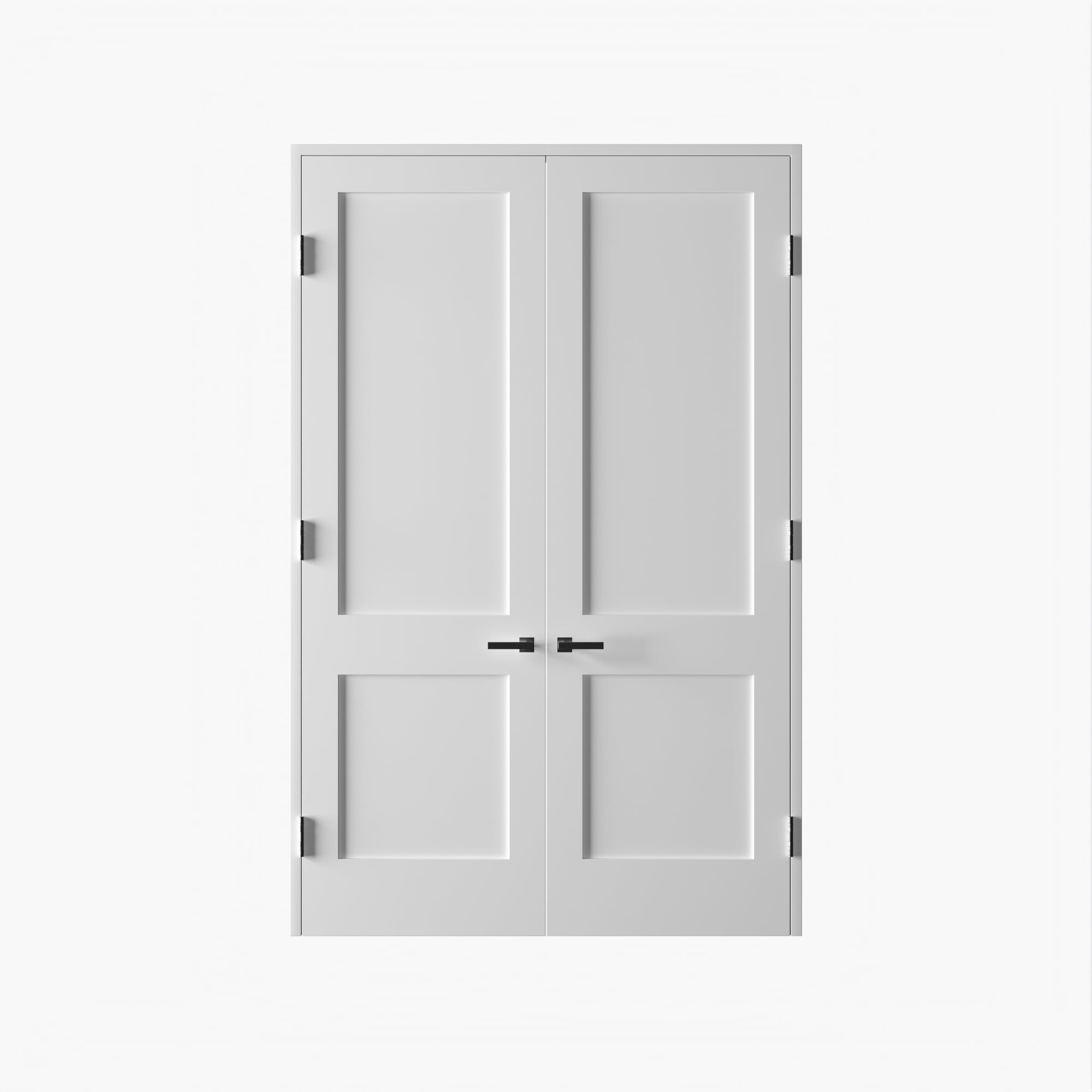 RESO RID6880-2W-PN-T 72-in x 80-in White Solid core 2-panel square Reversible/Universal Smooth Primed Pine Wood Flat Jamb Double Prehung Interior Door