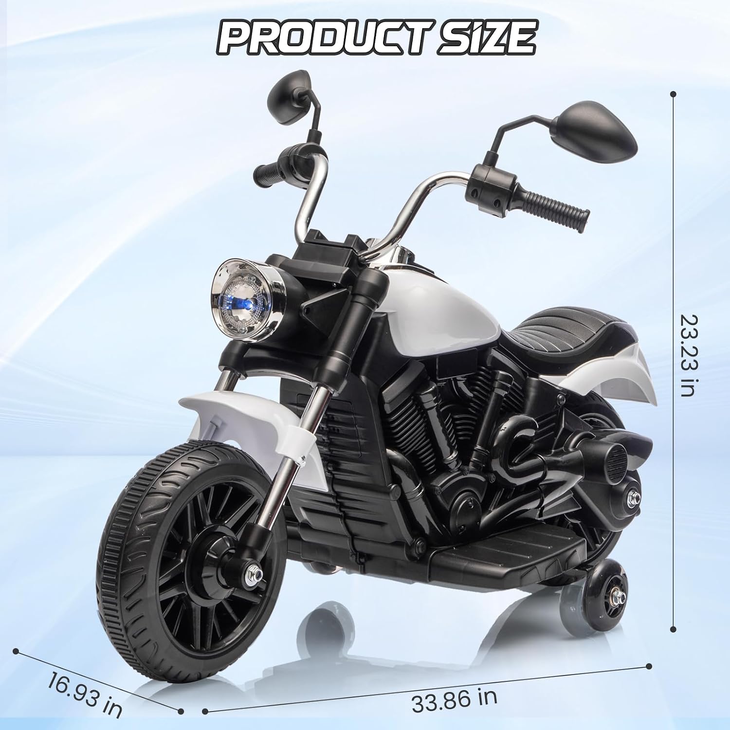 Aoile 12V Kids Electric Motorcycle 3-Wheel Ride-On Toy with Training ...