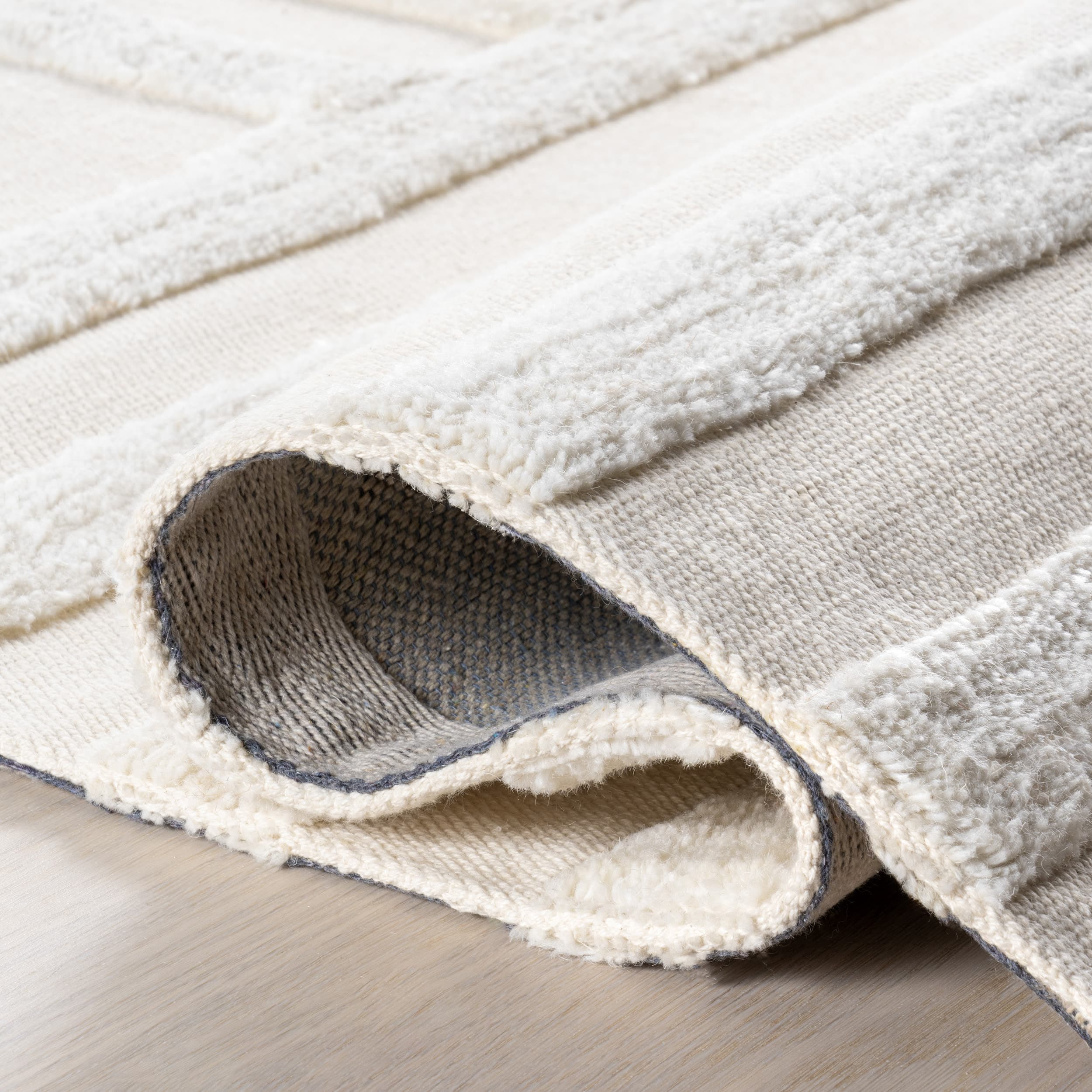 Downtown Ivory Geometric Wool-Synthetic Blend 5' x 8' Area Rug