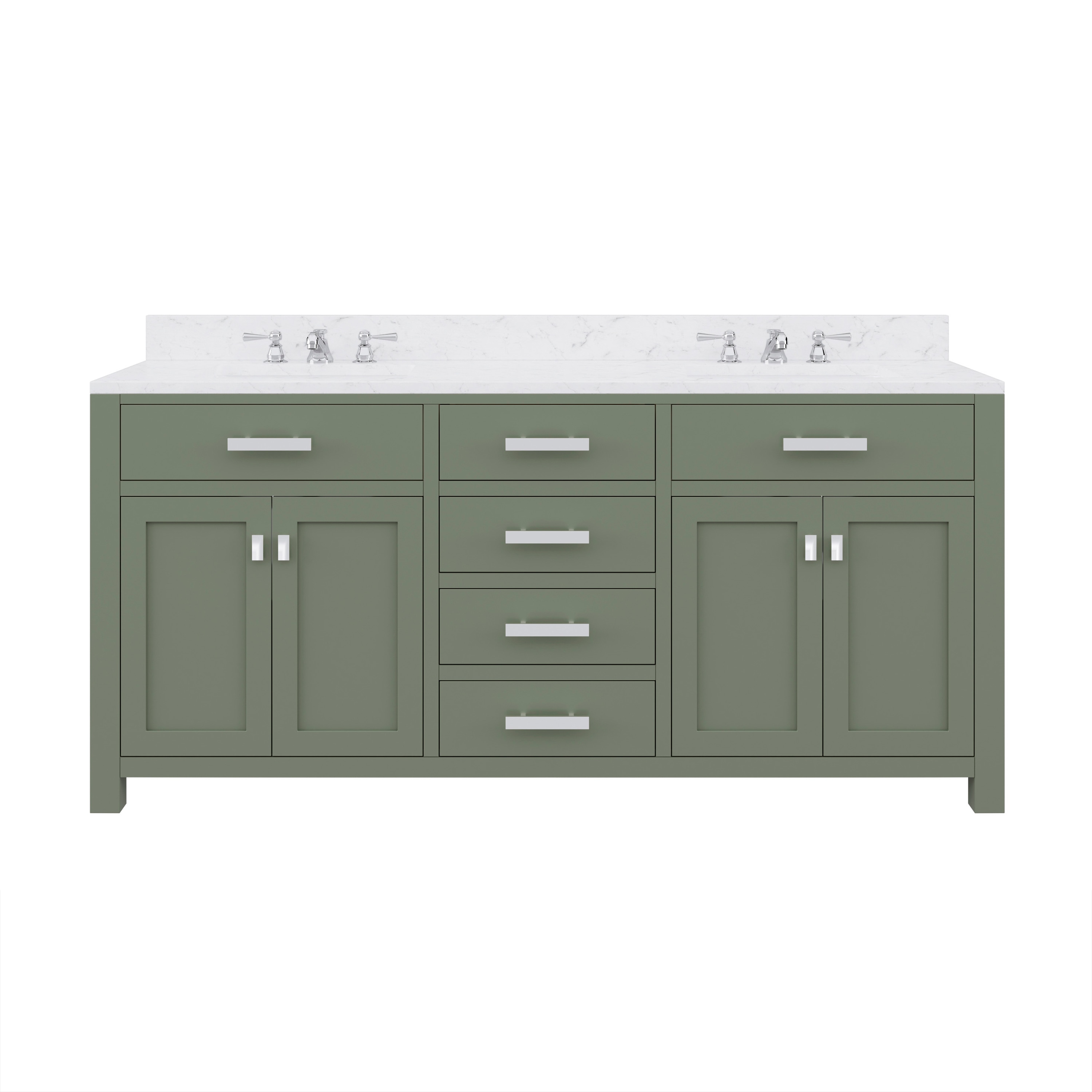 Madison 72" Glacial Green Double Sink Vanity with Marble Top