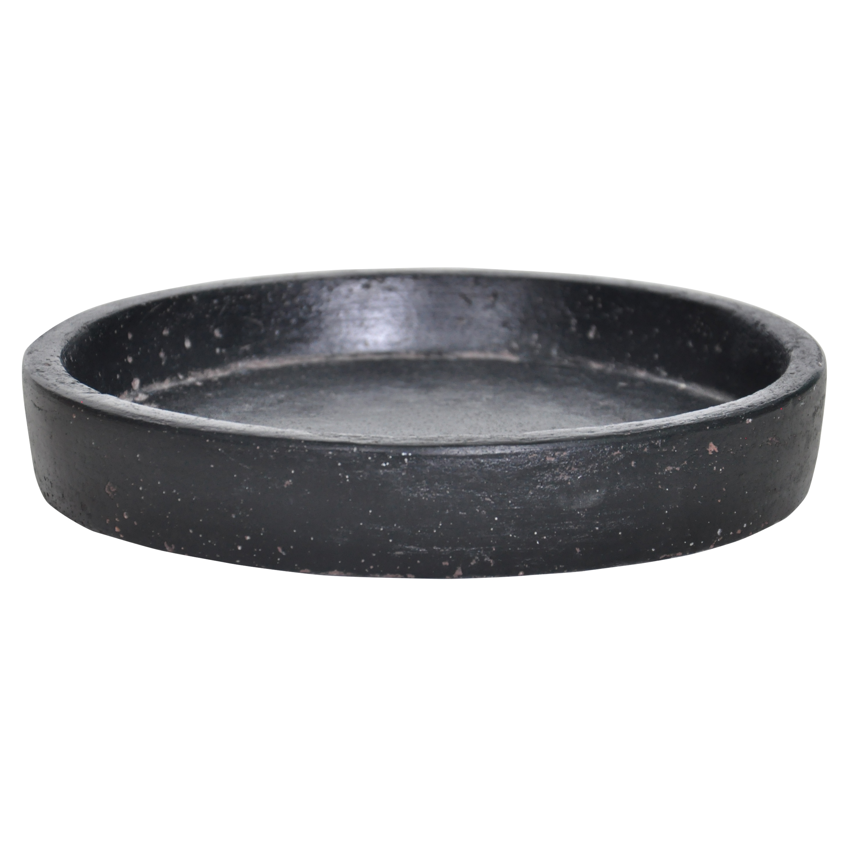 MPG Planters PF7908AC 11-Inches Aged Charcoal Stone Plant Saucer