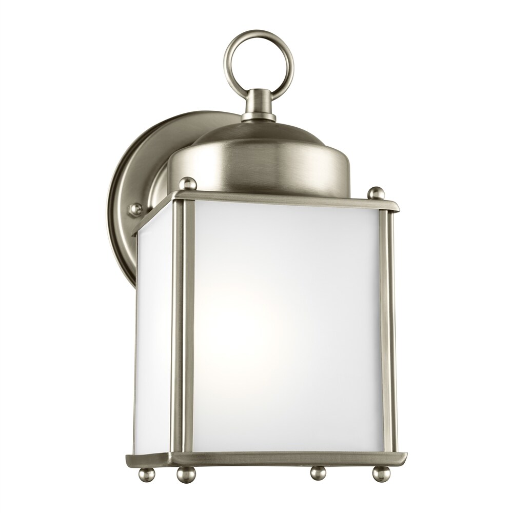 Generation Lighting 8592001-965 New Castle 1 -Light 8.2500-in H Antique Nickel Hardwired Outdoor Wall Light