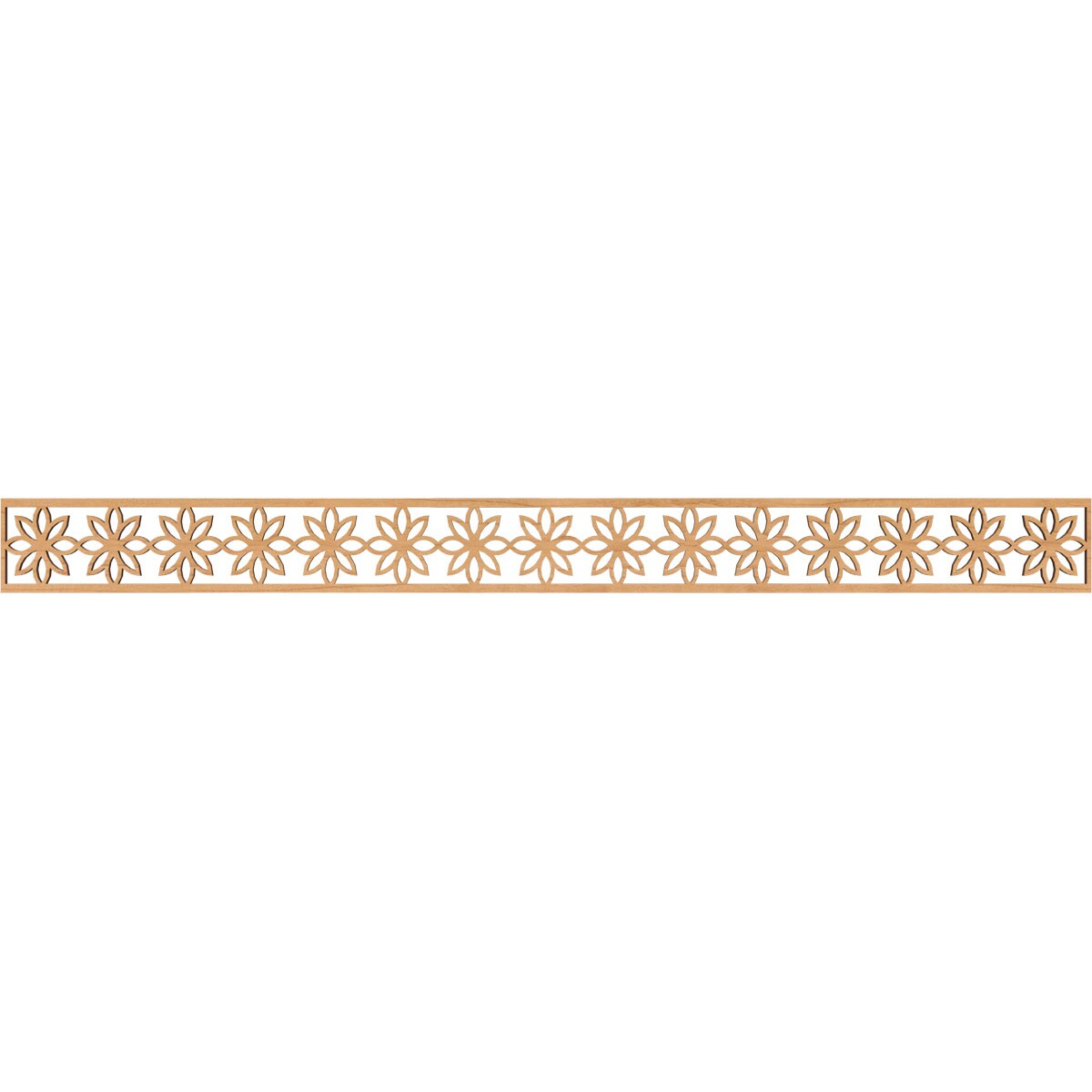 Ekena Millwork MLDA04X46DASMA Daisy Fretwork Flat Trim 4-in x 3.87-ft Maple Brown Unfinished 2156776 Pierced Wall Panel Moulding