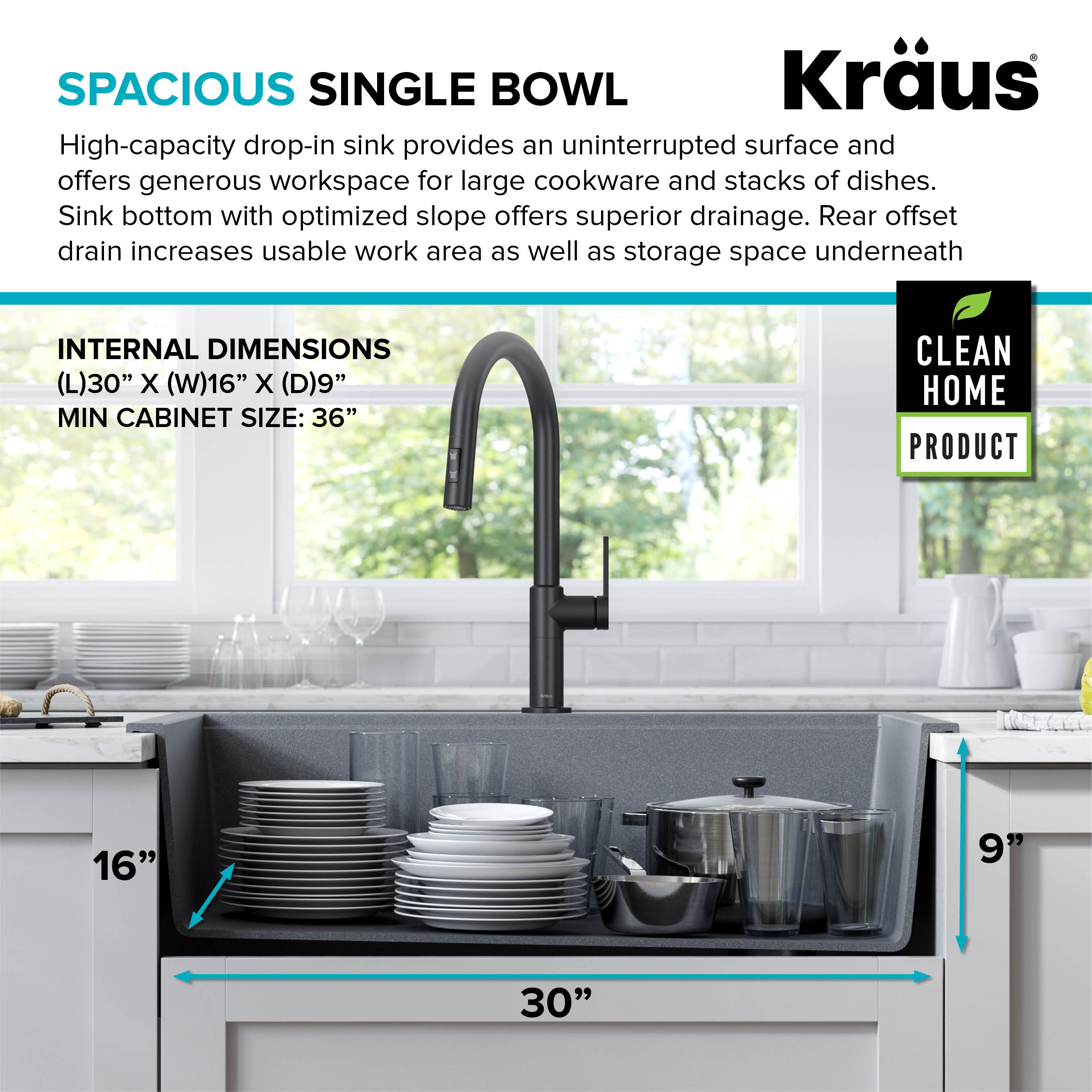 33 in. Metallic Gray Granite Composite Single Bowl Kitchen Sink