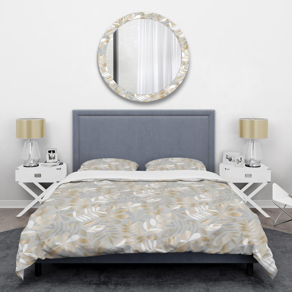 Designart BED24621-K 3 -Piece Grey King Duvet cover Set