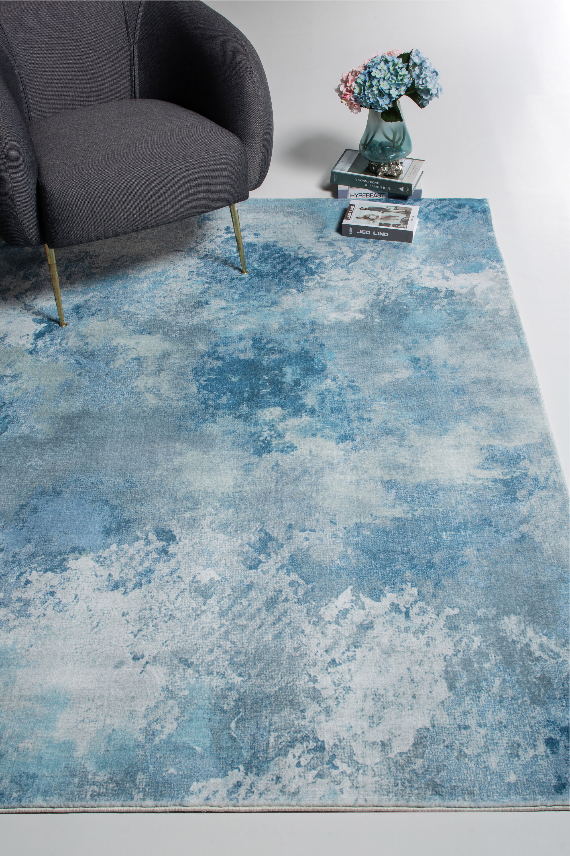 Everday Woven 2 X 7 Blue Indoor Abstract Coastal Runner Rug in the 