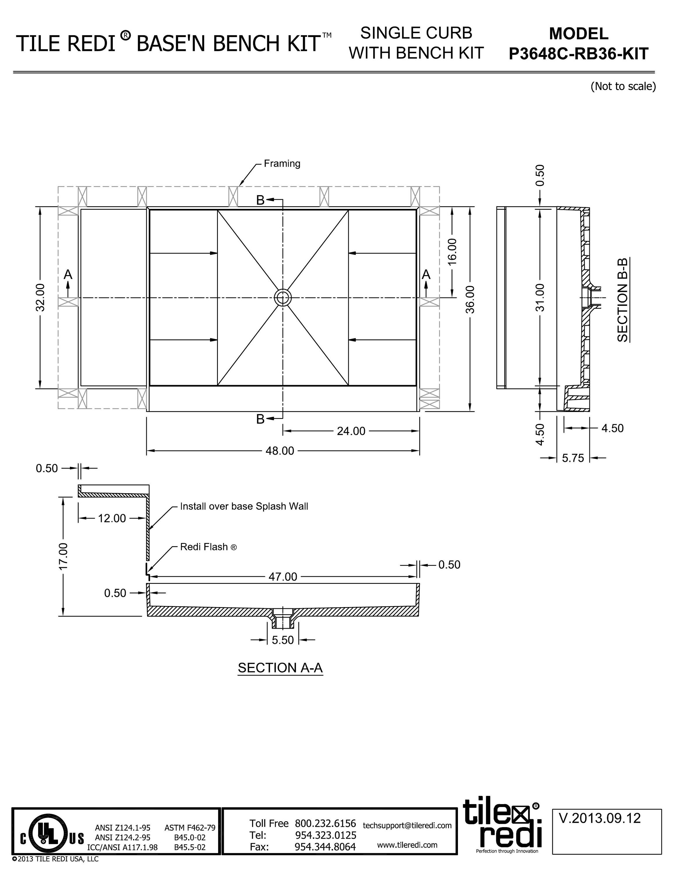 Tile Redi P3648C-RB36KIT Shower-Floors - View #9