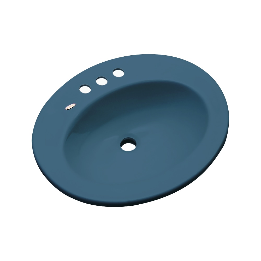 Dekor Belmont Rhapsody Blue Composite Drop In Oval Bathroom Sink