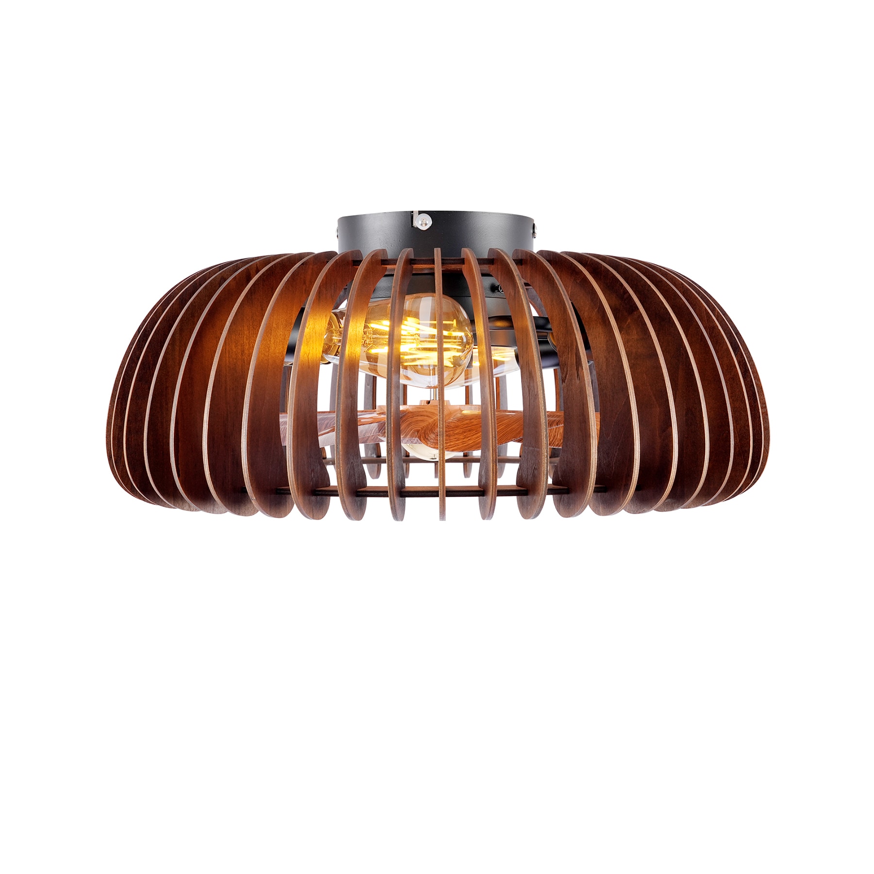 SINOFURN 20-in Brown Flush Mount Fandelier Ceiling Fan Light Kit Compatible and Remote Control Included