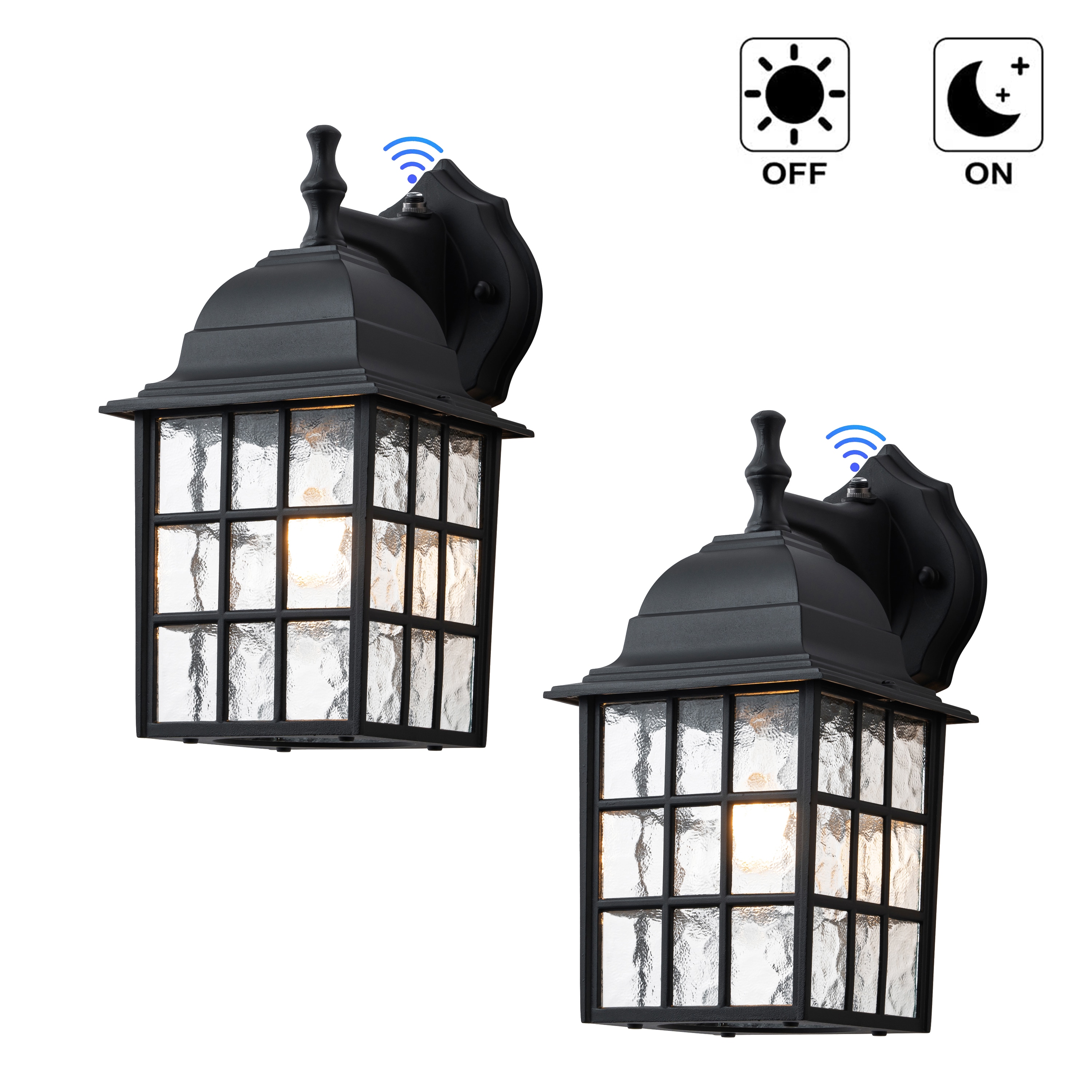 C Cattleya LLA2591-JUN-2W 2 -Pack 1 -Light 11.25-in H Matte Black Hardwired Dusk to Dawn Outdoor Wall Light