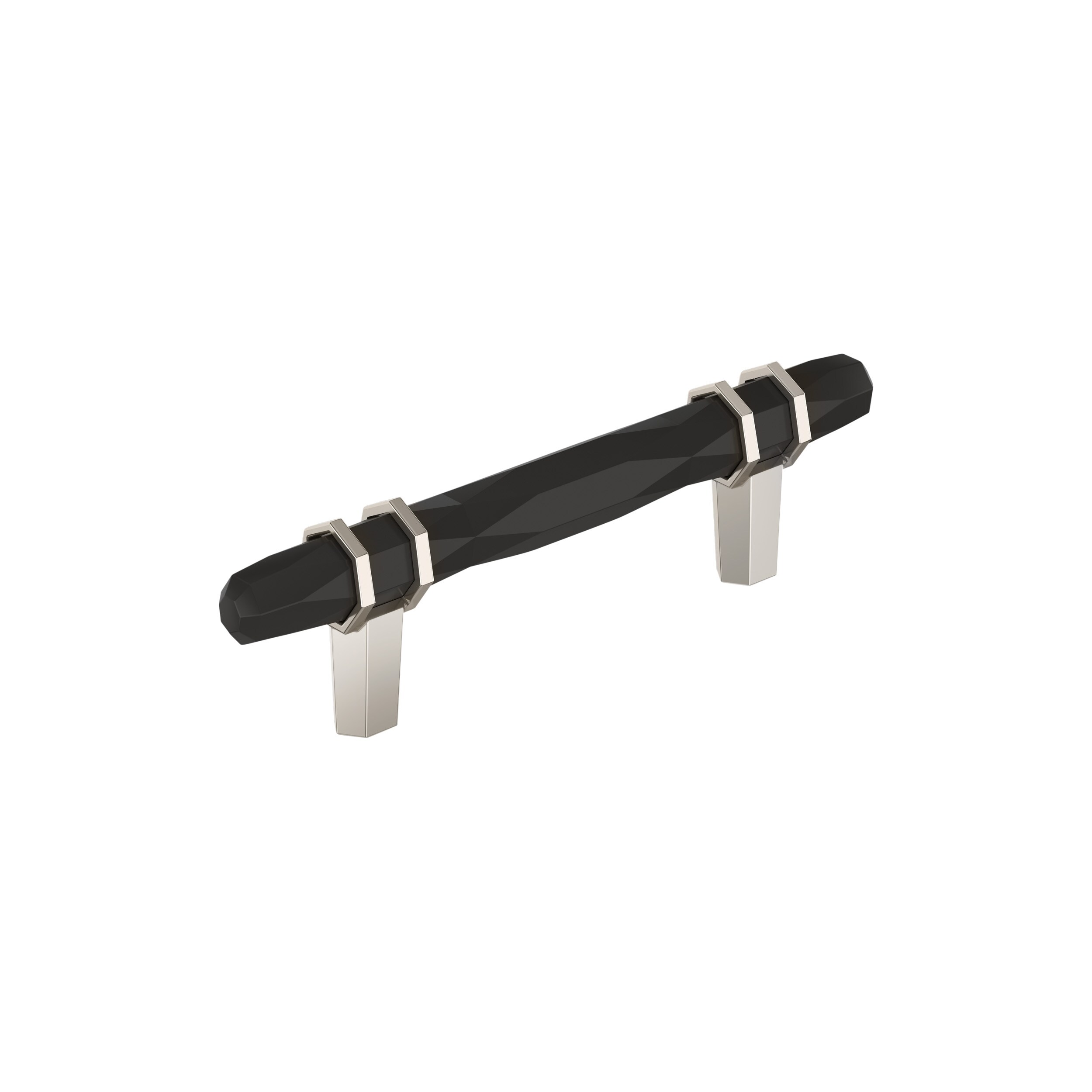 Amerock BP36648BBRPN London 3-3/4-in , 96mm Center to Center Black Bronze/Polished Nickel Cylindrical Bar