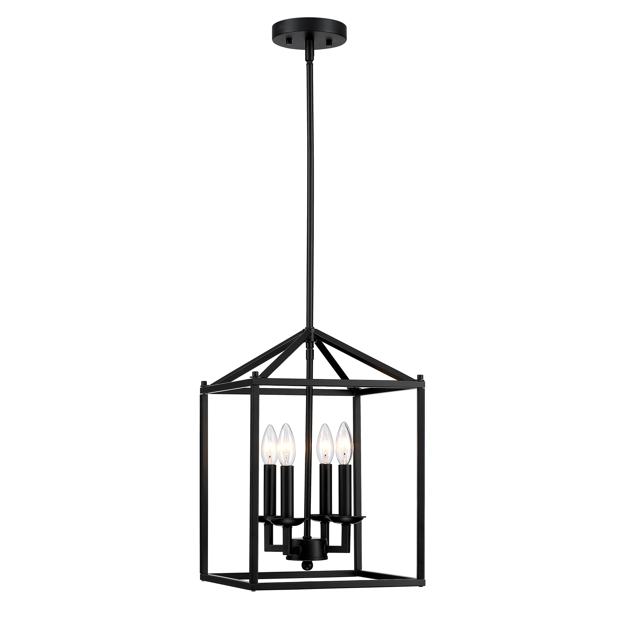 Hukoro 50484-BK 4 -Light Matte Black Modern/contemporary Square Medium Hanging Pendant light