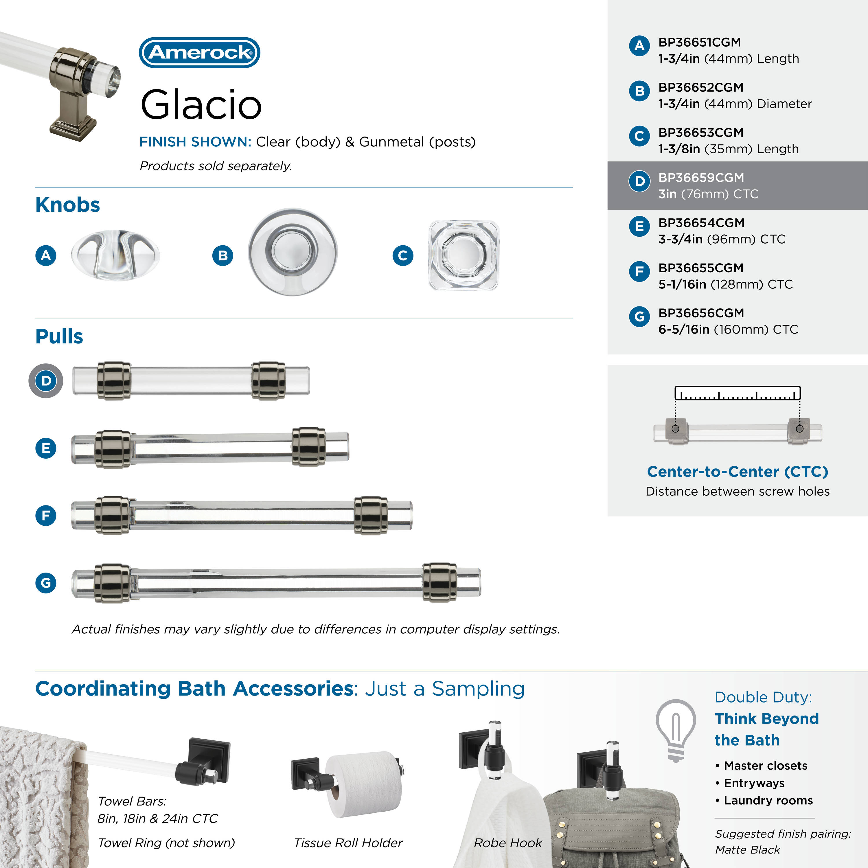 Amerock BP36659CGM Cabinet-Pulls - View #8
