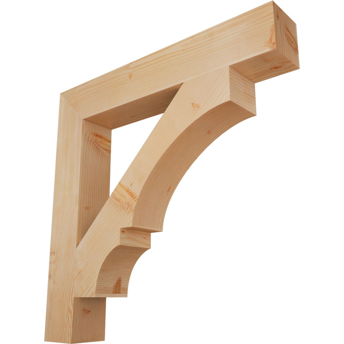 Ekena Millwork BKT06X38X38BOA05SDF Balboa block smooth 5-1/2-in x 38-in x 38-in Douglas fir Brown Wood Standard bracket