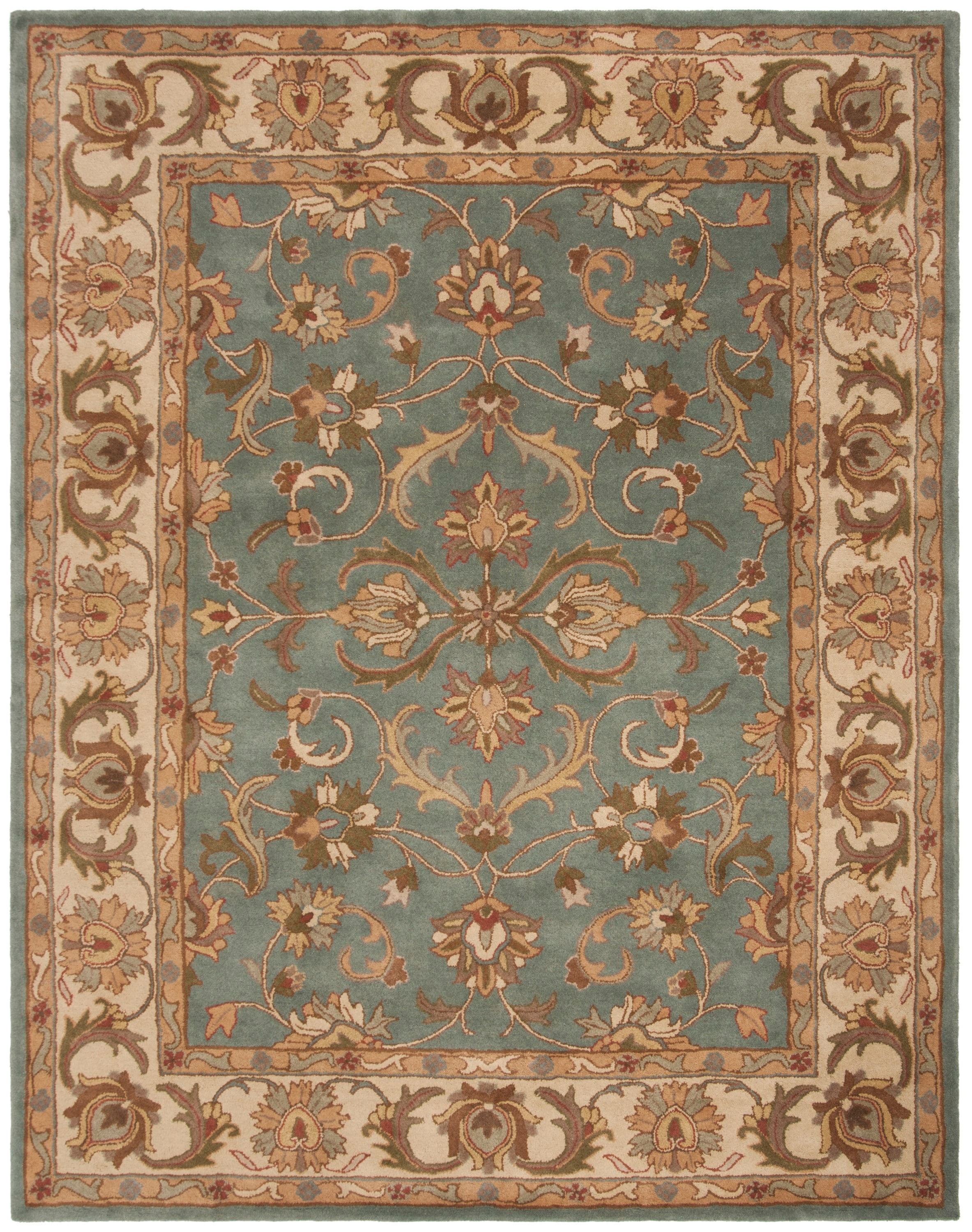 Elegant Heritage Hand-Tufted Wool Rug in Blue/Beige - 8'3" x 11'