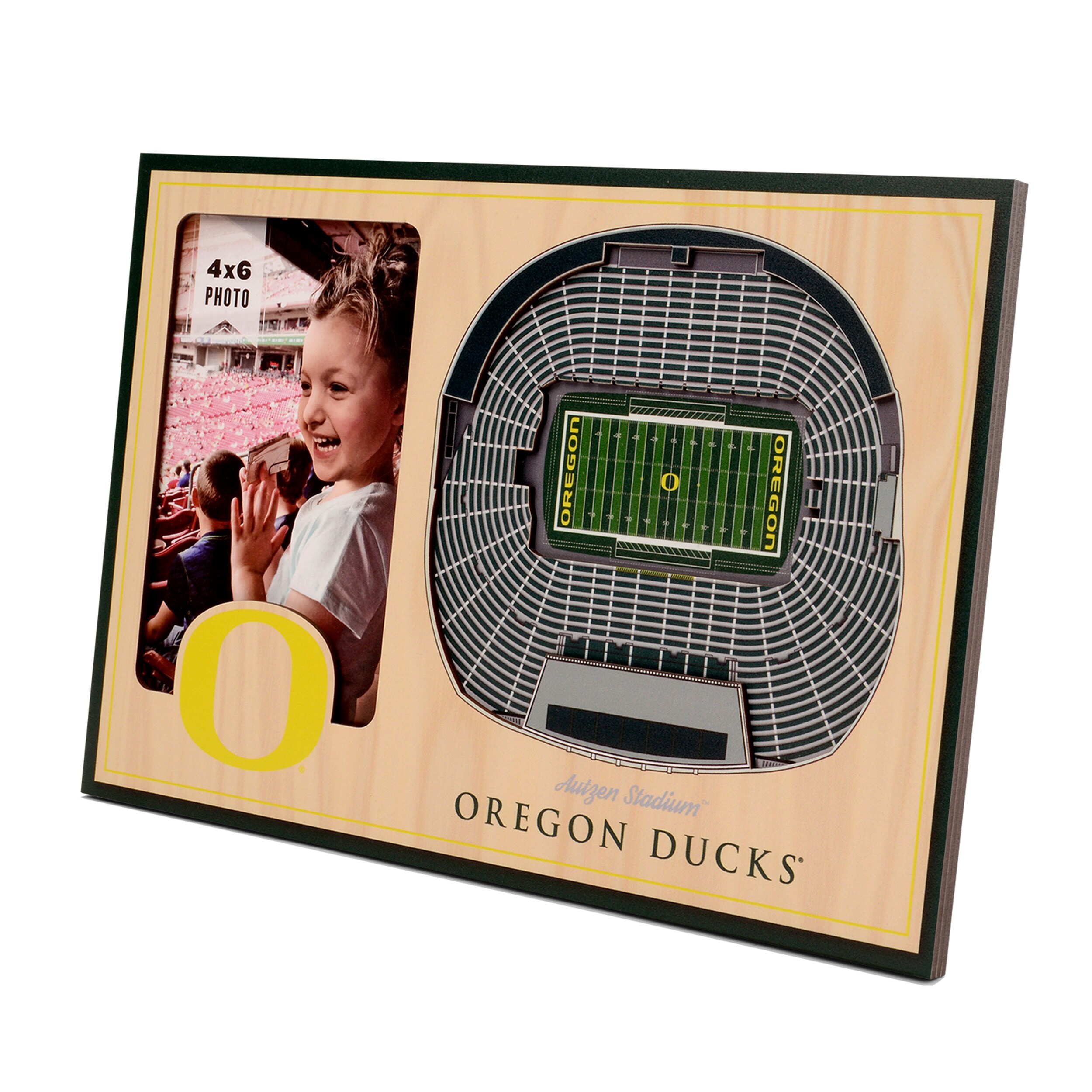 StadiumViews 9025276 Oregon Ducks Team Colors Wood ( 8-in x 12-in ) Picture frame