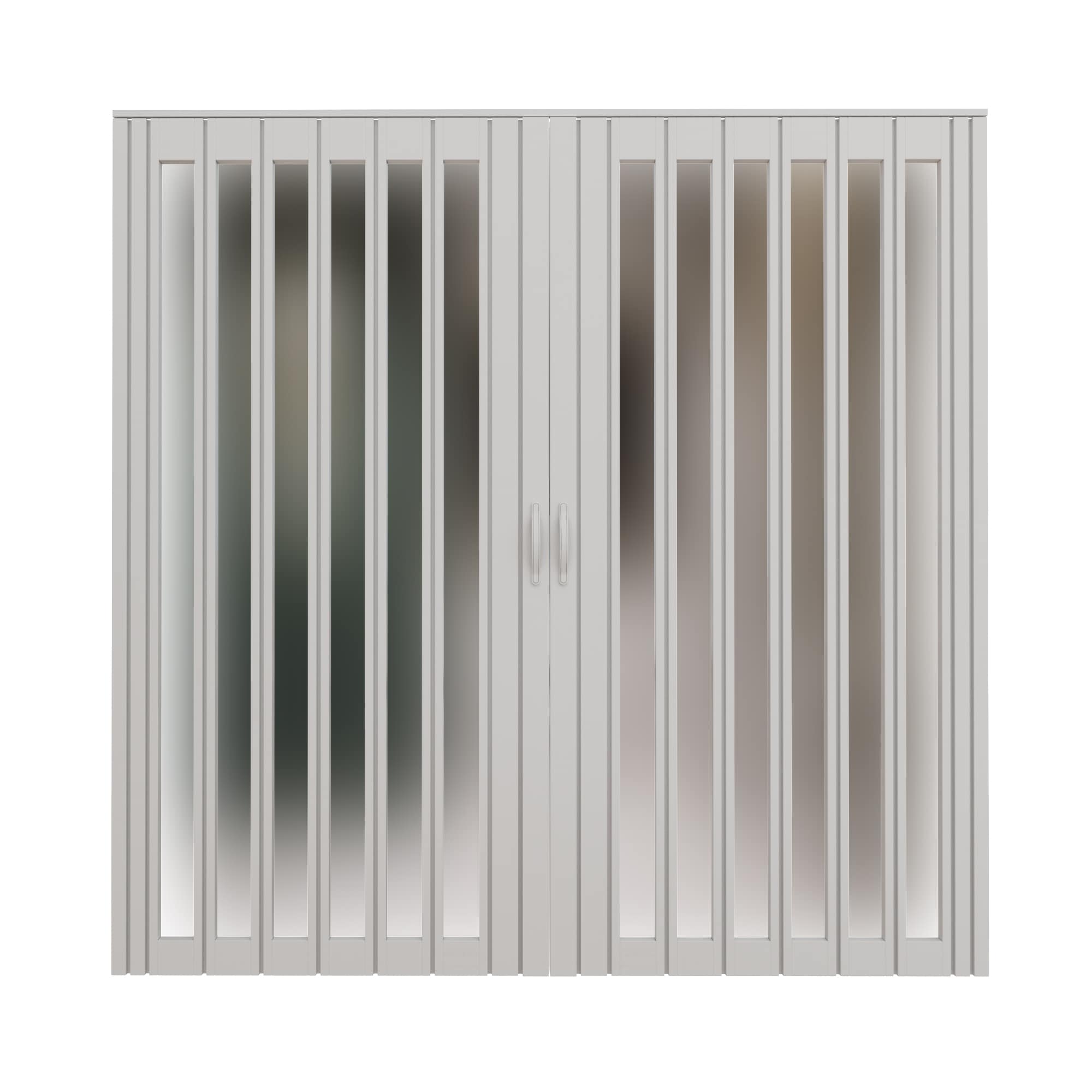 JUJUBON Accordion Door 38-in x 80-in Reversible/Universal Handing White PVC Accordion Door ( Hardware Included ) #IN-ADFD007-1PJ-DUAL