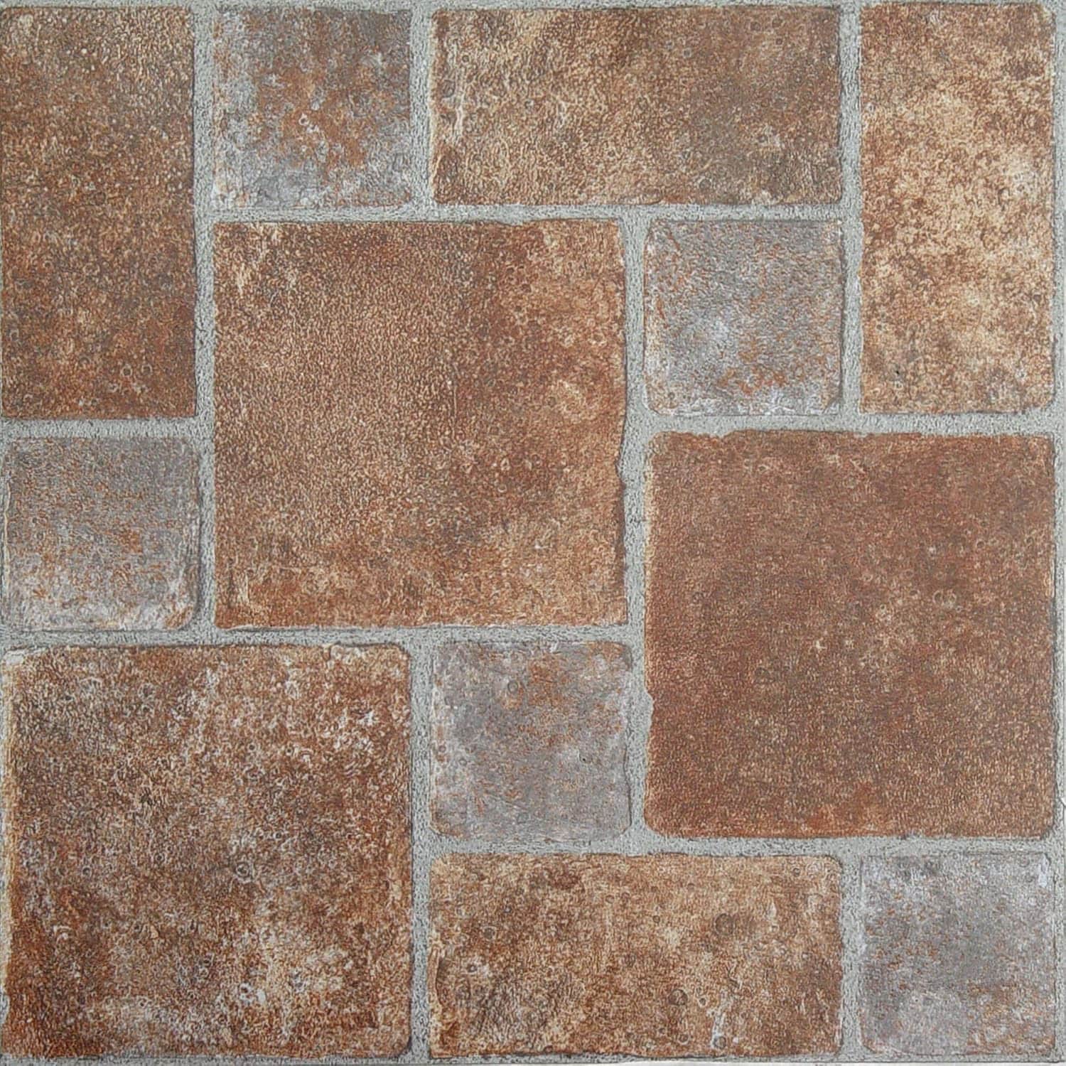 Luupatchy Nexus 12-in x 12-in Peel and Stick Vinyl Floor Tile Brick Pavers Pattern 20-Pack 20 Sq Ft Coverage