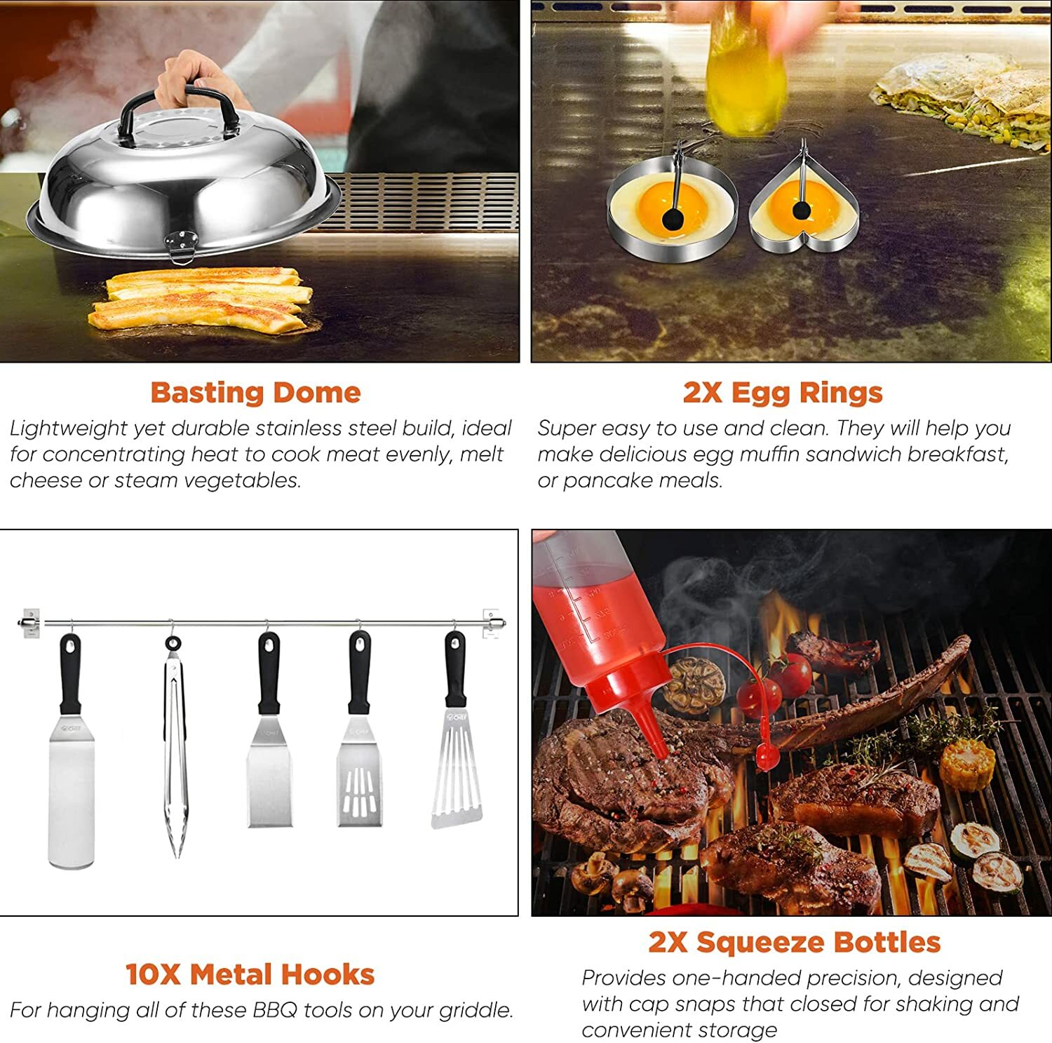 Commercial Chef 25 Piece BBQ Grill Accessories - Grill Tools