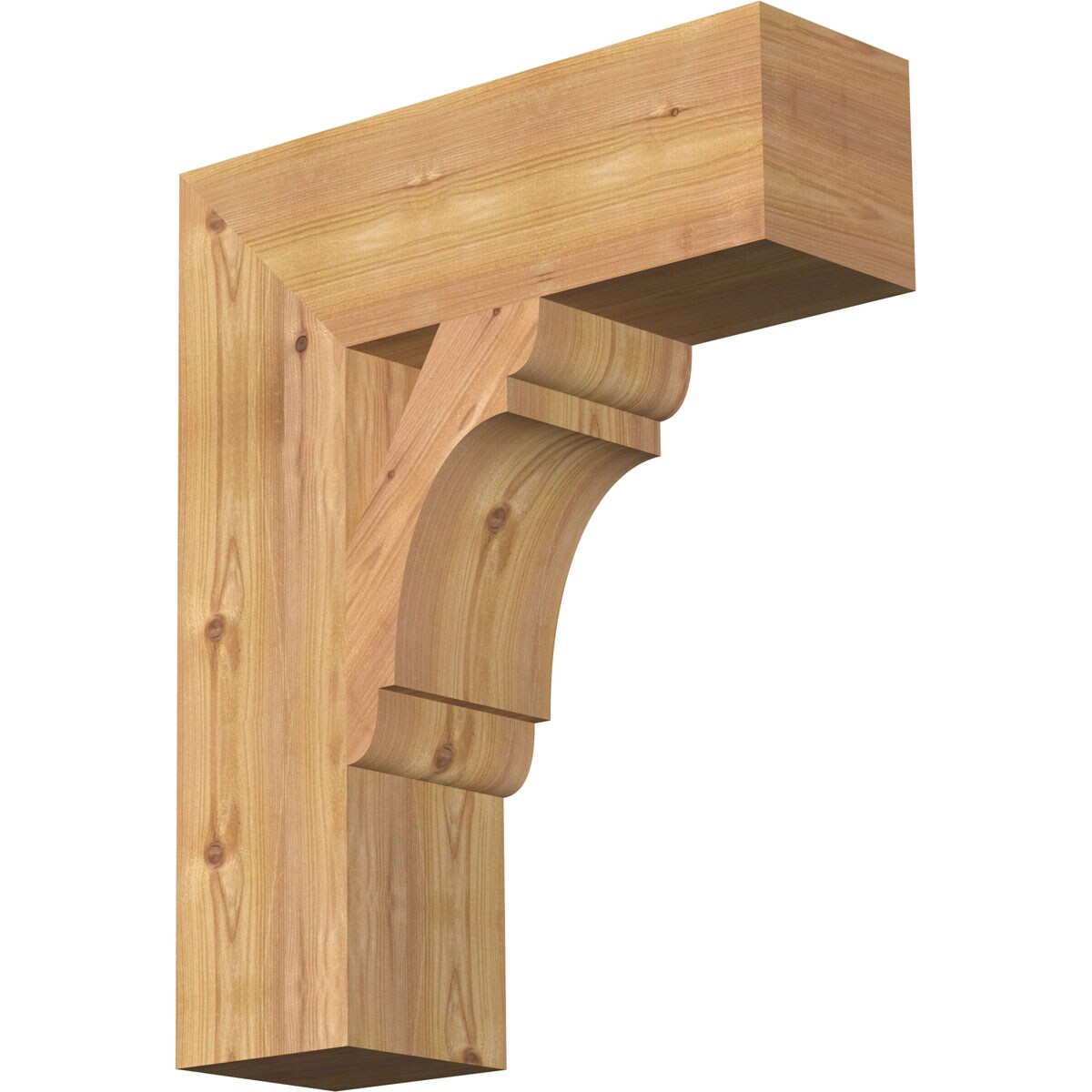 Ekena Millwork BKT06X18X22OLY05SWR Olympic block smooth 5-1/2-in x 18-in x 22-in Western red cedar Brown Wood Standard bracket