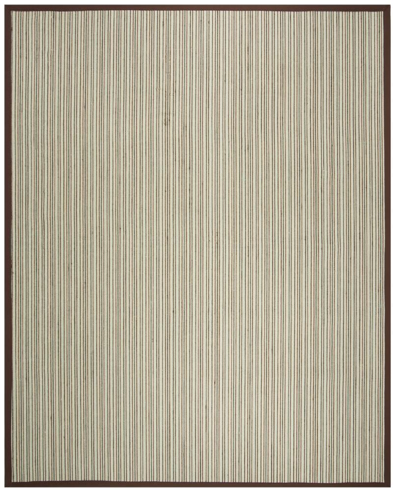 Safavieh NF132C-8 Natural Fiber Bonita 8 x 10 (ft) Loomed Sisal Teal/Brown Rectangular Indoor Stripe Area rug