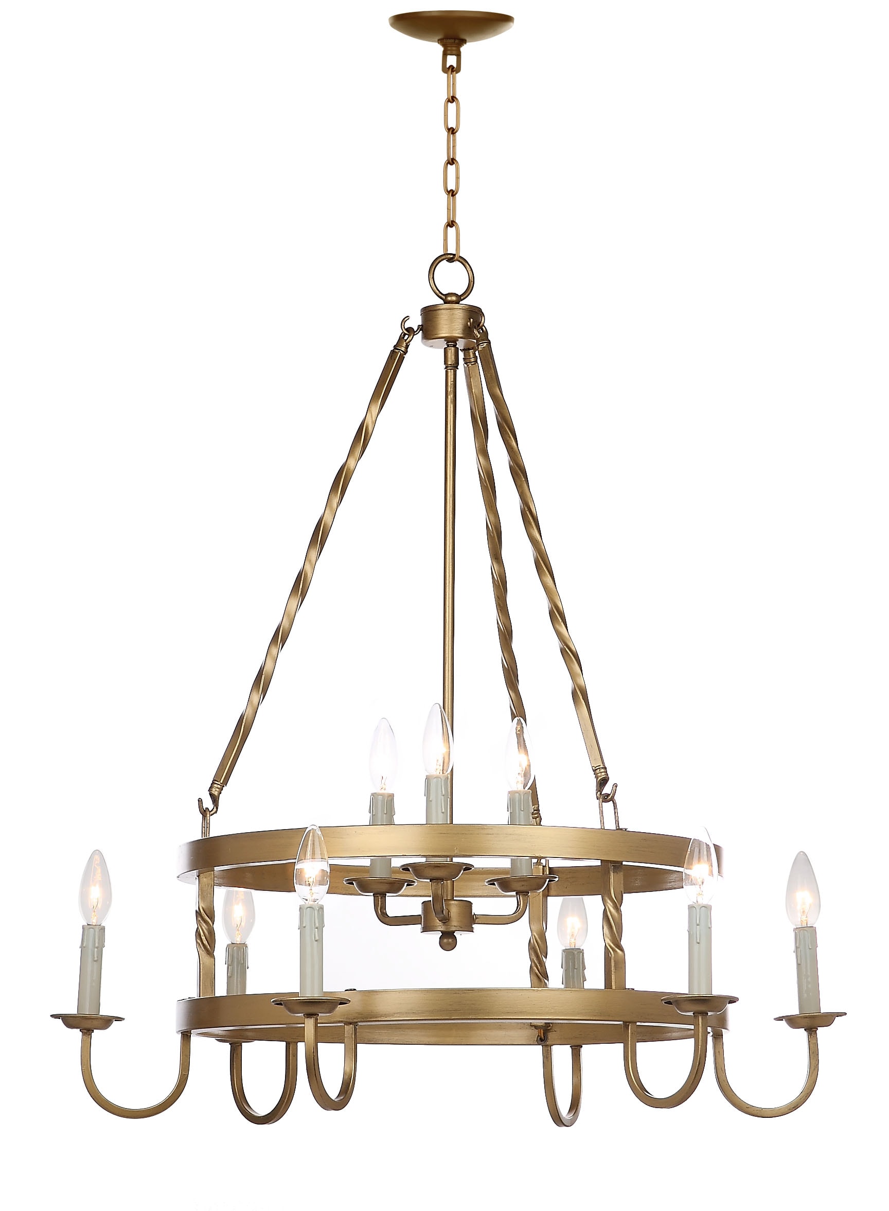 Safavieh Crowley 9-light Matte Gold Transitional Chandelier In The 