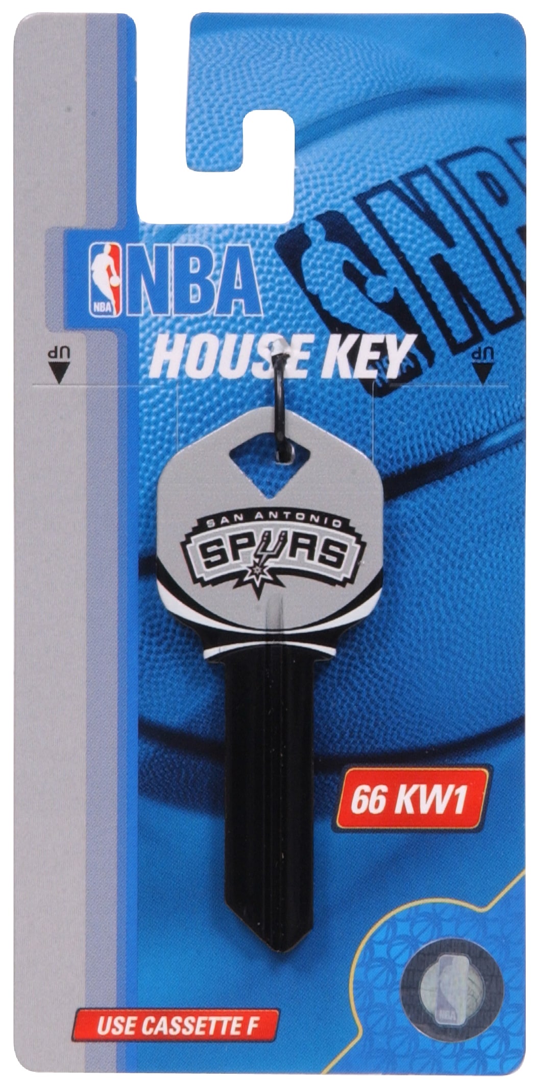 BLUE WITH FLOWERS KW-1 HOUSE KEY BLANK 