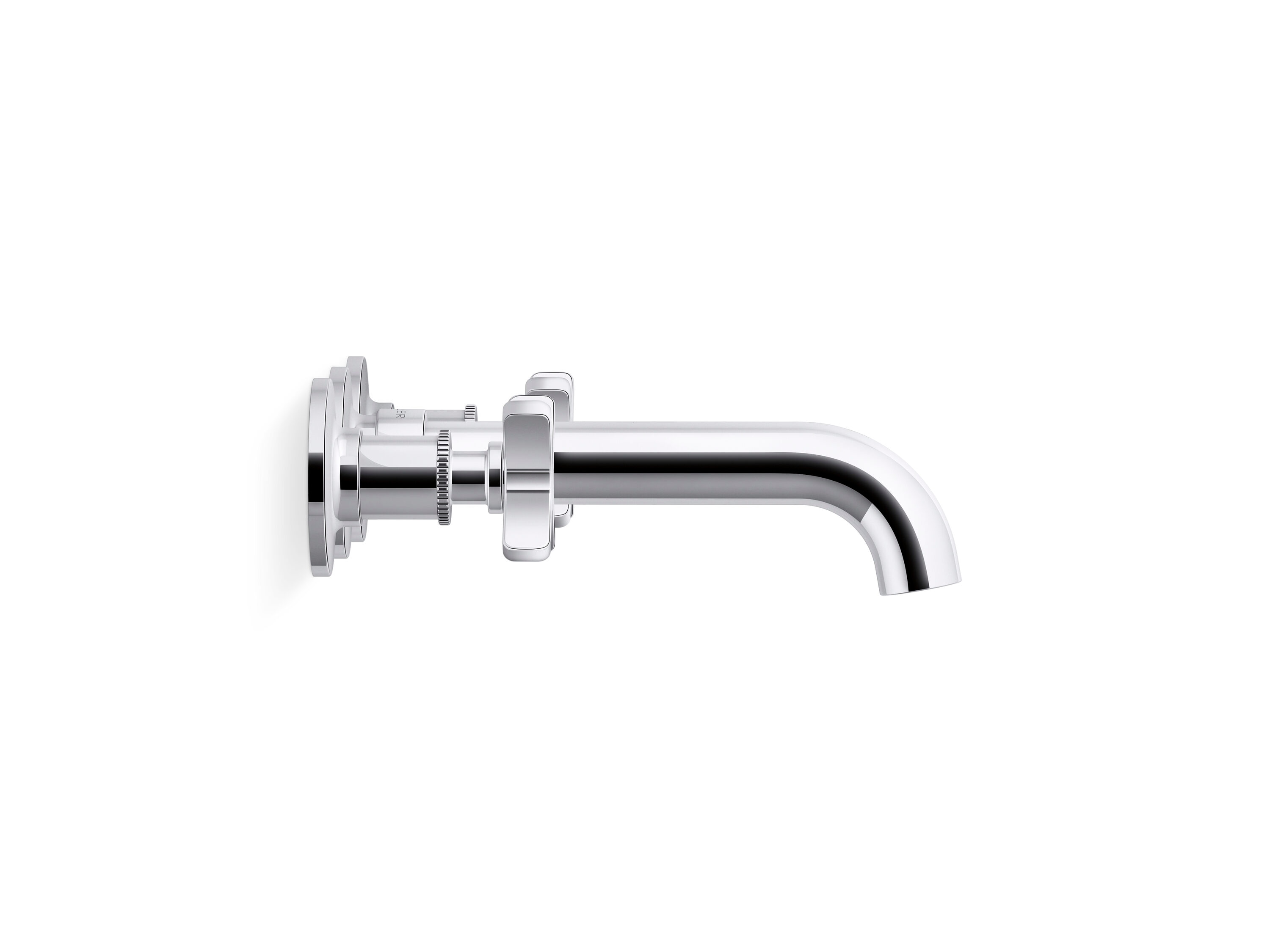 Polished Chrome Wall-Mount Bath Faucet with Cross Handles