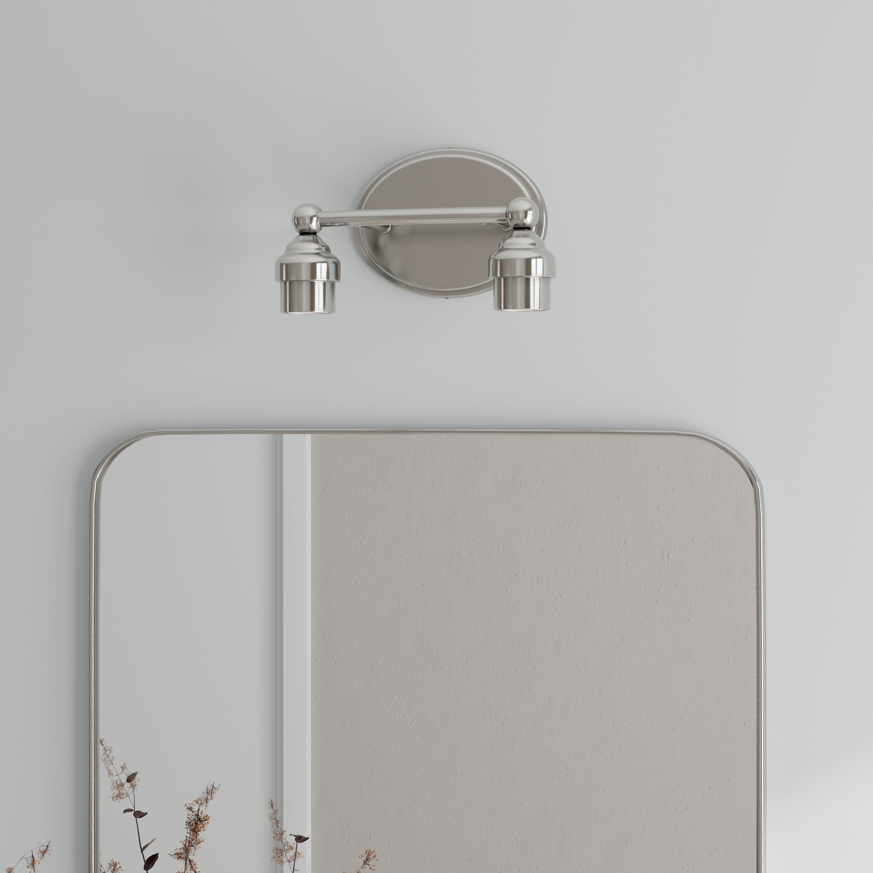 Style Selections VBK25-2BNK 10.5-in 2 -Light Brushed Nickel Transitional Vanity light