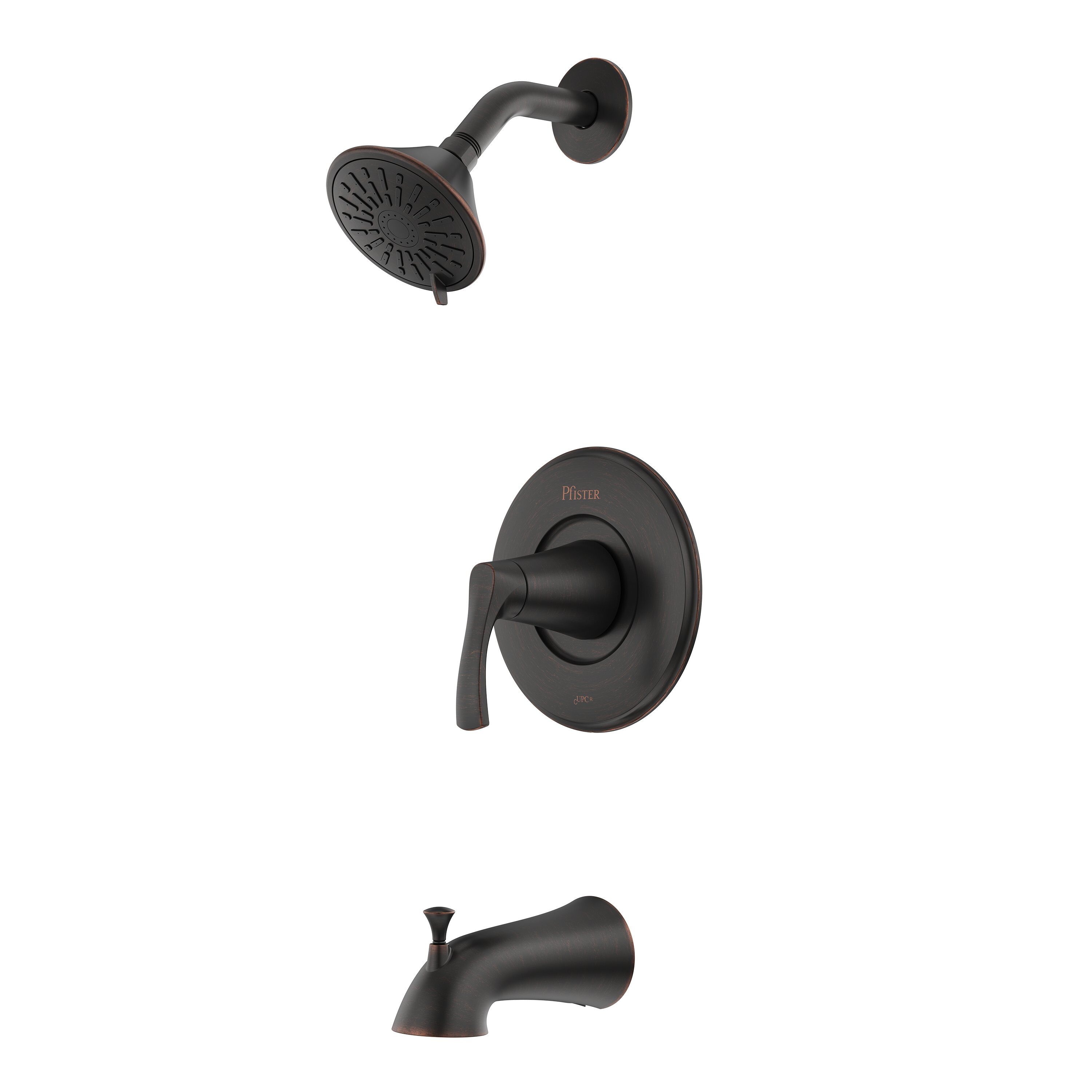 Pfister Masey Tuscan Bronze 1-handle Multi-function 3.844-in Round Bathtub and shower Faucet with Valve