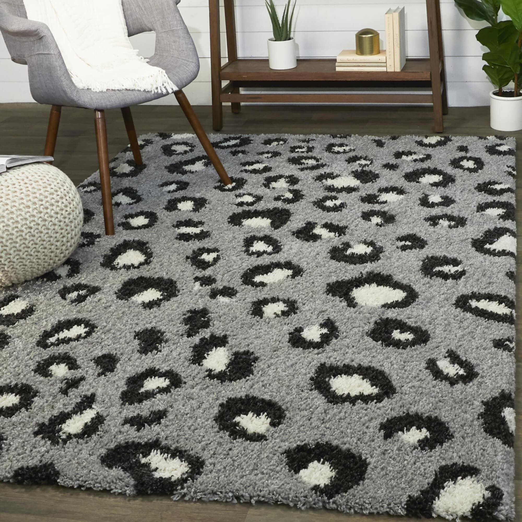 Balta 3091644 5 x 7 (ft) Loomed Polypropylene Grey Rectangular Indoor Animal print Global Area rug
