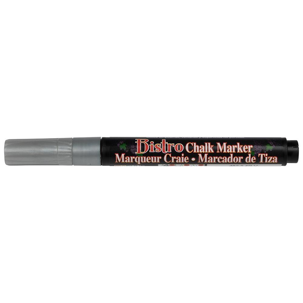 JAM Paper Dustless Erasable Chalk Markers, Fine Point Liquid Chalk Marker,  Silver, 2/Pack at