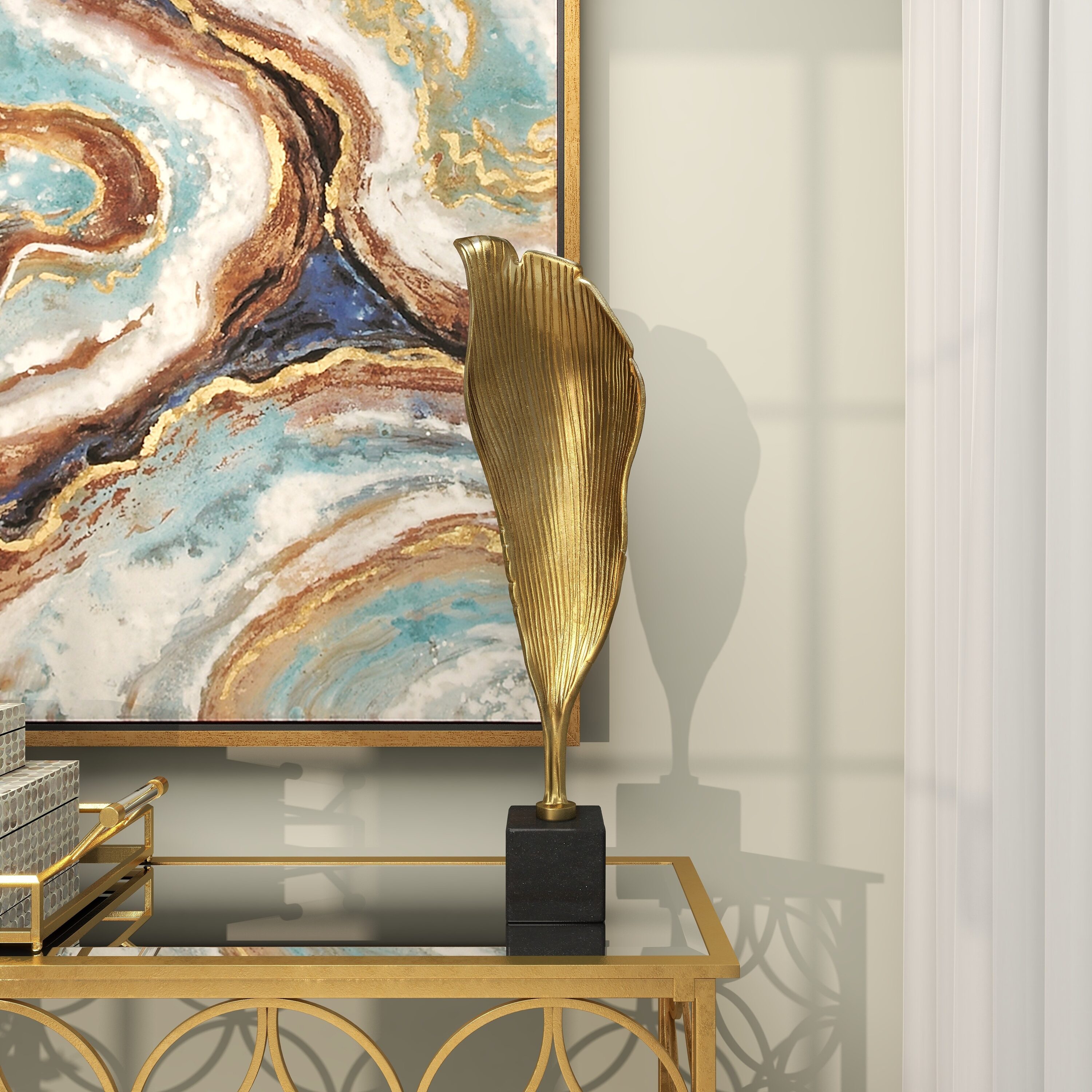 Grayson Lane 820301 Gold Aluminum Modern Sculpture