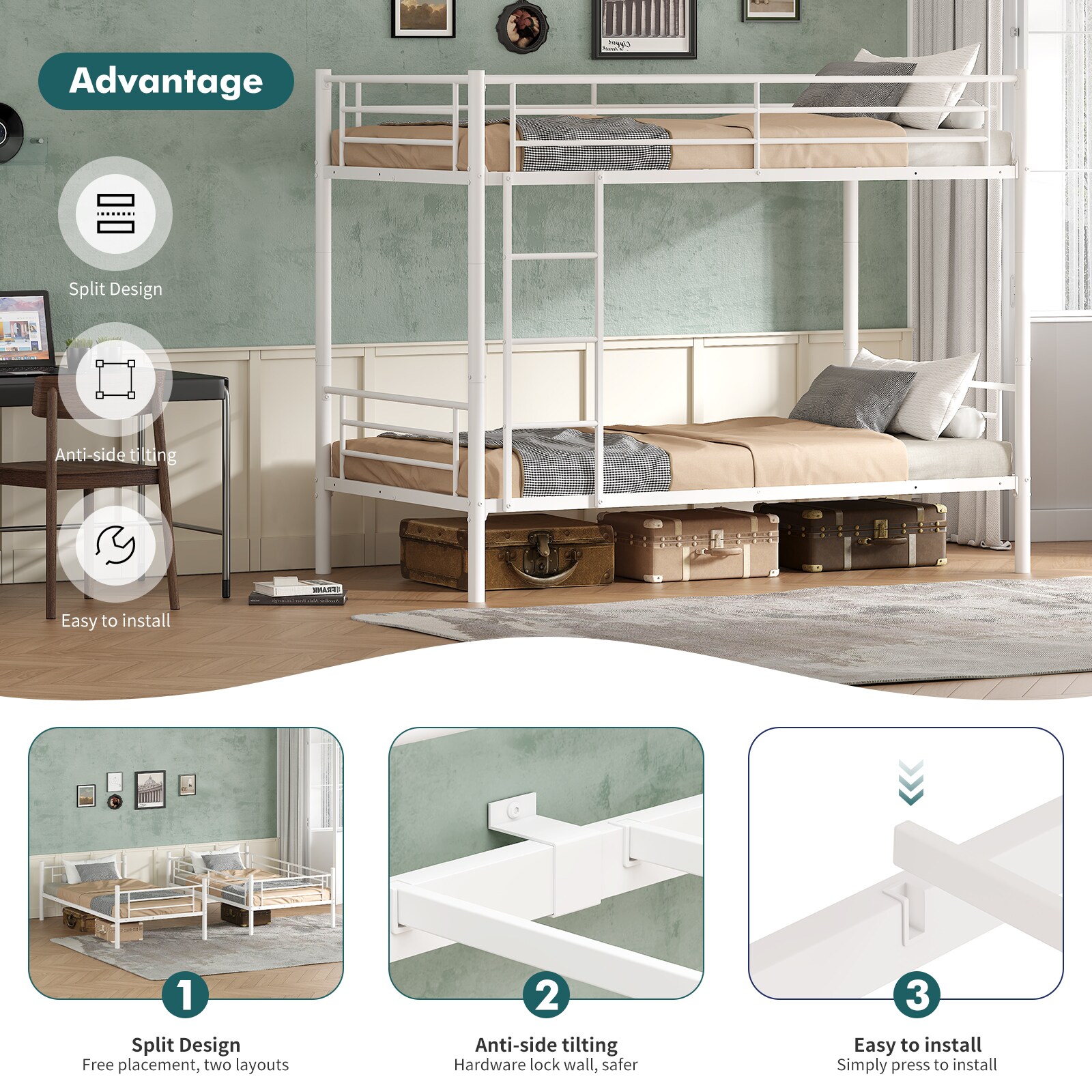 LUXEYARD DS-M-BAC04825 Bunk-Beds - View #8