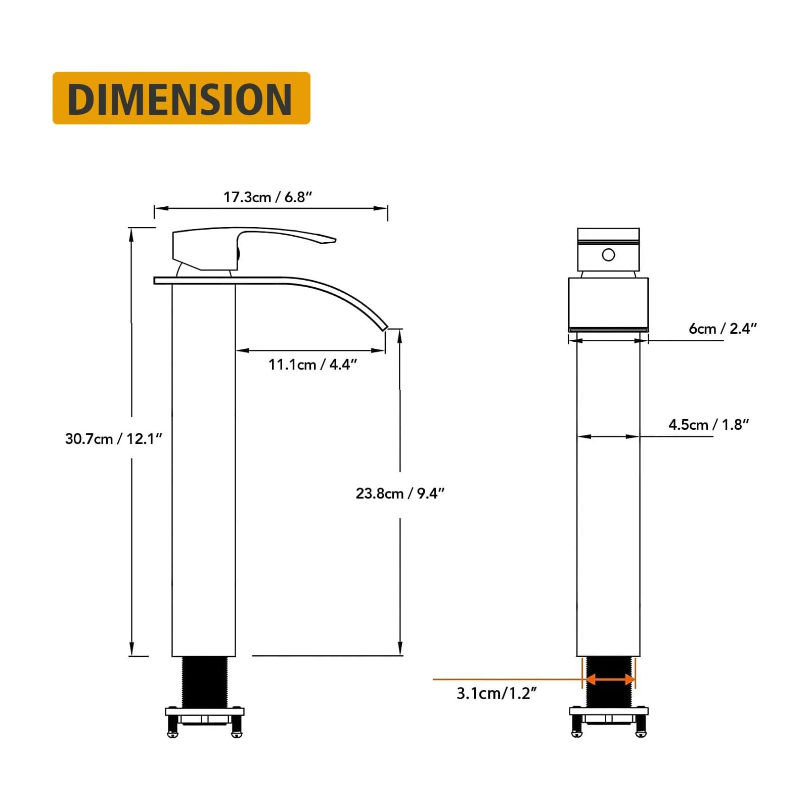 BYH B-VSF001-MB Lavatory-Faucets - View #5