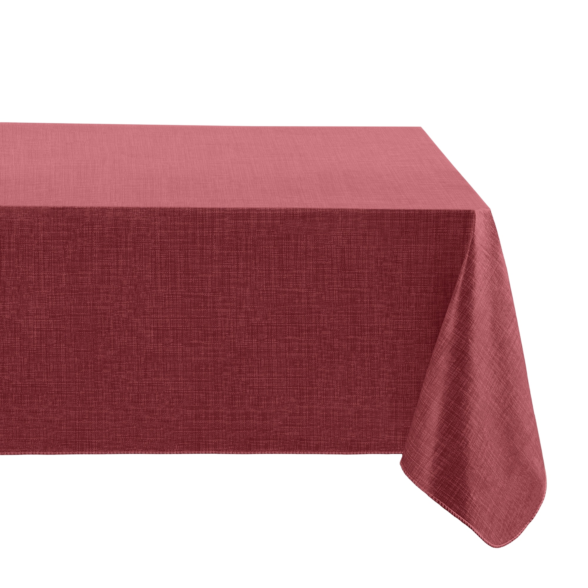 Elrene Home Fashions 194590057602 Monterey Linen Texture Vinyl 60"x120" Indoor/Outdoor Brick Table Cover for 8-ft rectangle