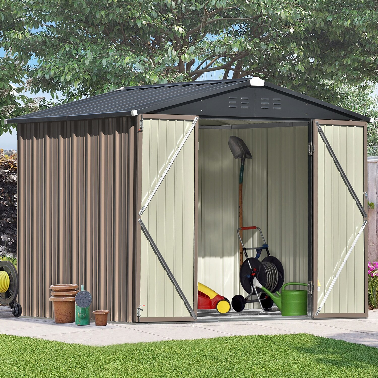 SINOFURN SYA010308GY Metal-Storage-Buildings-Sheds - View #14