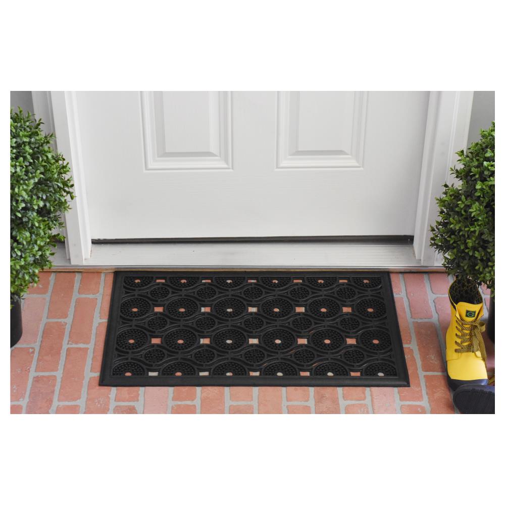 Nobe Black Rubber Rectangular Indoor/Outdoor Doormat 18" x 30"