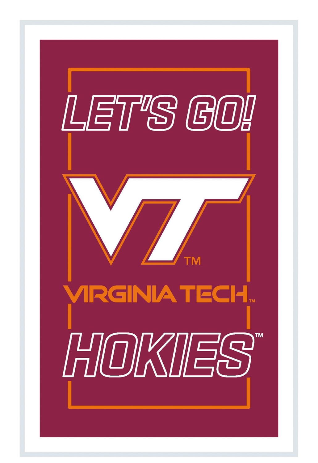 Evergreen 8LED903NLRT Virginia Tech Hokies 14-Inches W x 22-Inches H Acrylic Sports Wall Phrases Wall accent