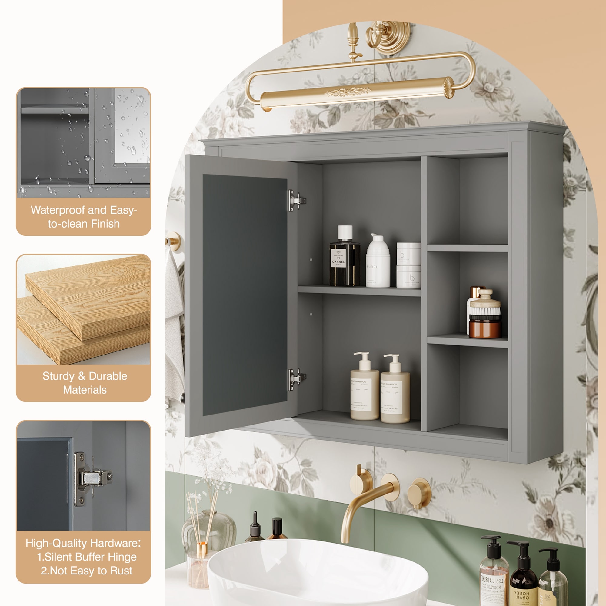 Forclover CM-WF322917AAE Bathroom-Medicine-Cabinets - View #5