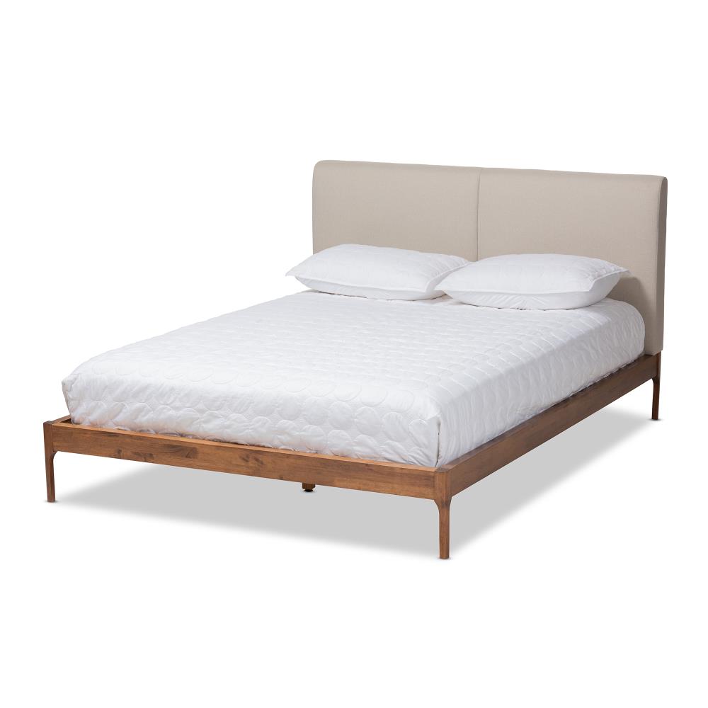 Baxton Studio Aveneil Beige King Wood Upholstered Bed in the Beds