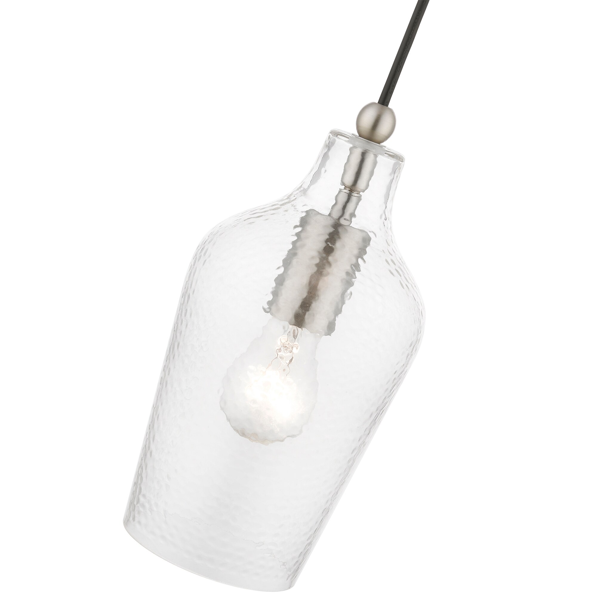 Avery Mini Jar Pendant Light in Brushed Nickel with Clear Glass