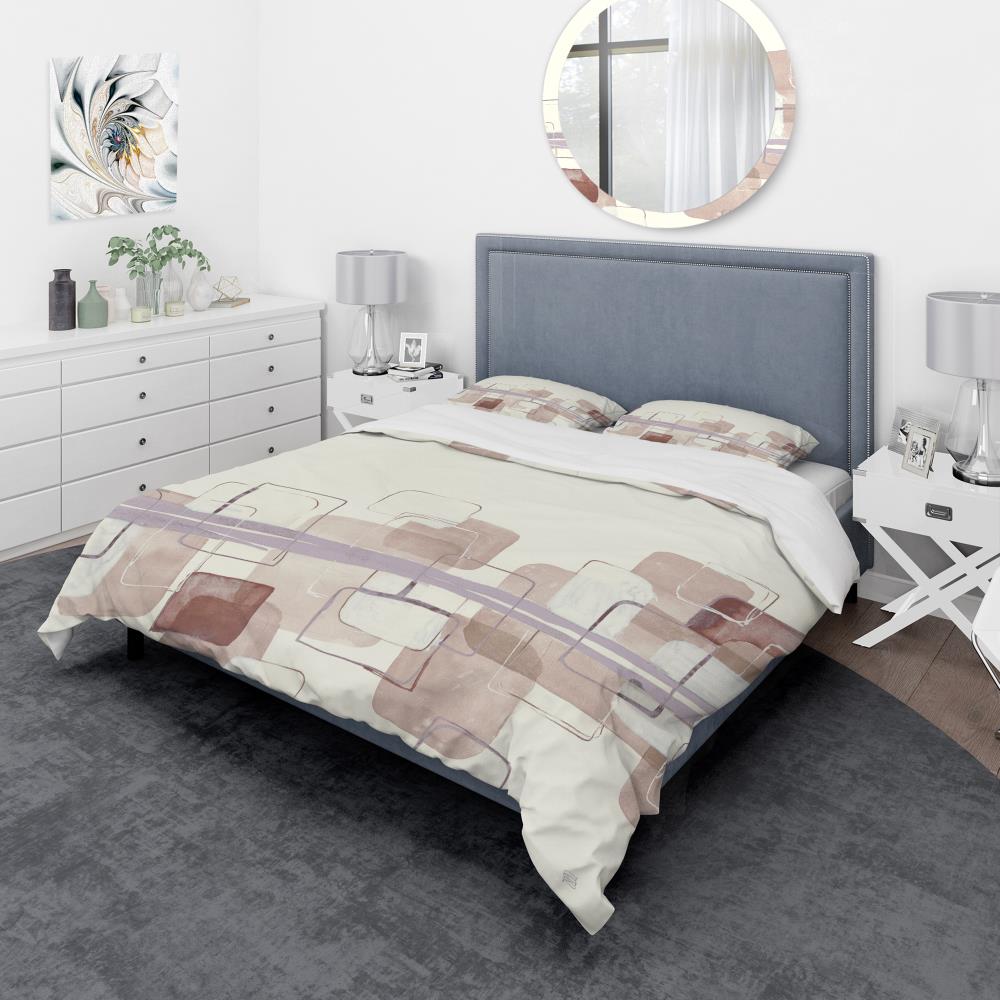 Designart BED30272-Q 3 -Piece Brown Queen Duvet cover Set