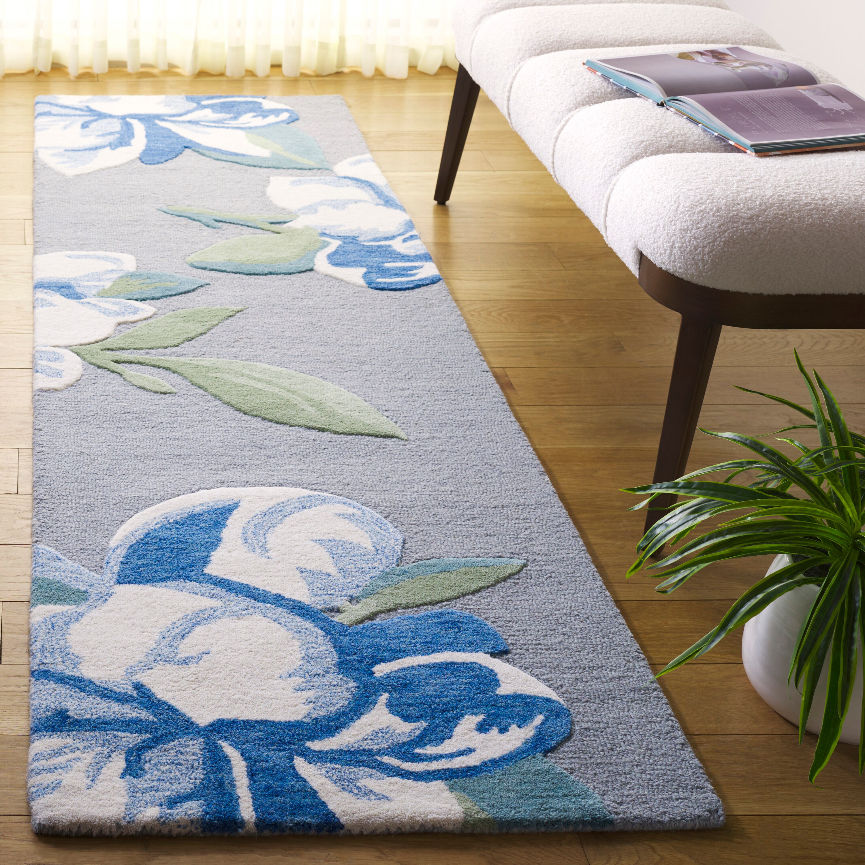 Jardin 403F Grey Ivory 2 x 8 Rectangular Runner rug