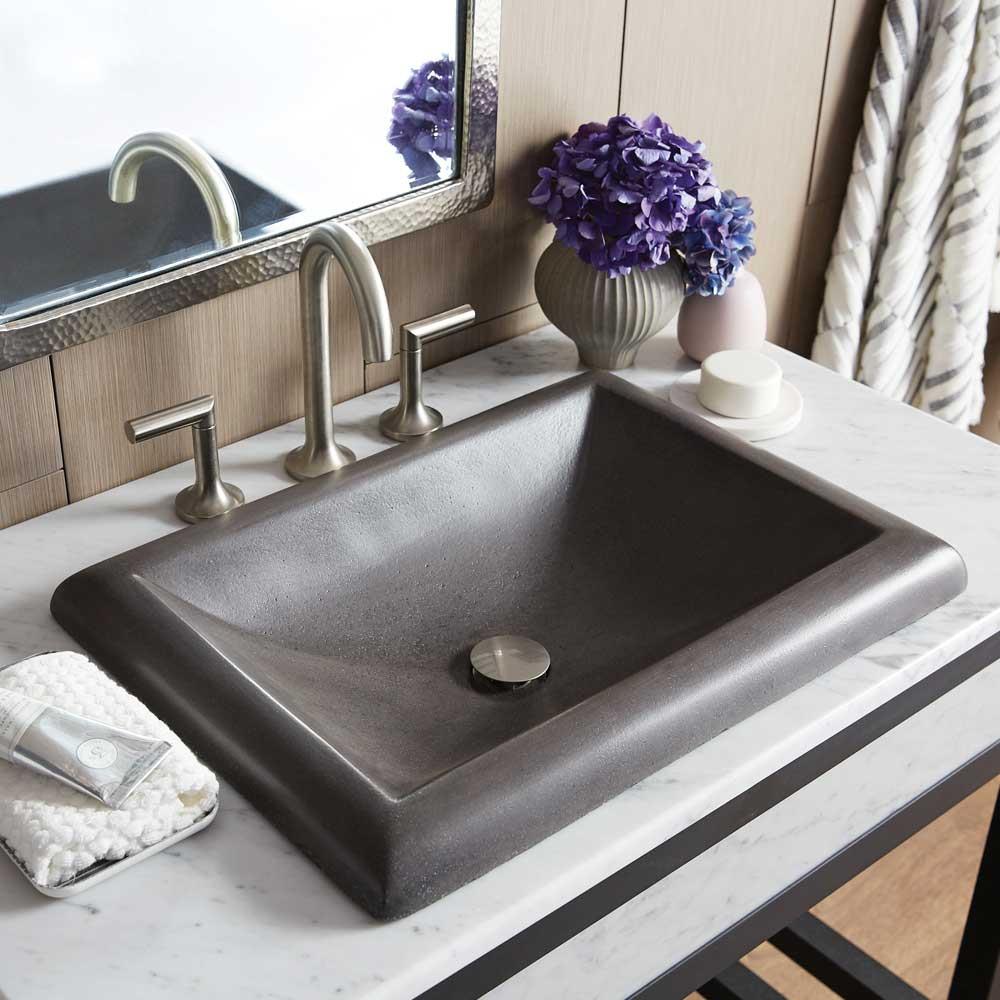 Native Trails Slate Concrete Drop In Rectangular Bathroom Sink 21 5 In